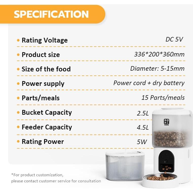Comedero Automático Romiromi para Gatos con Cámara 1080P