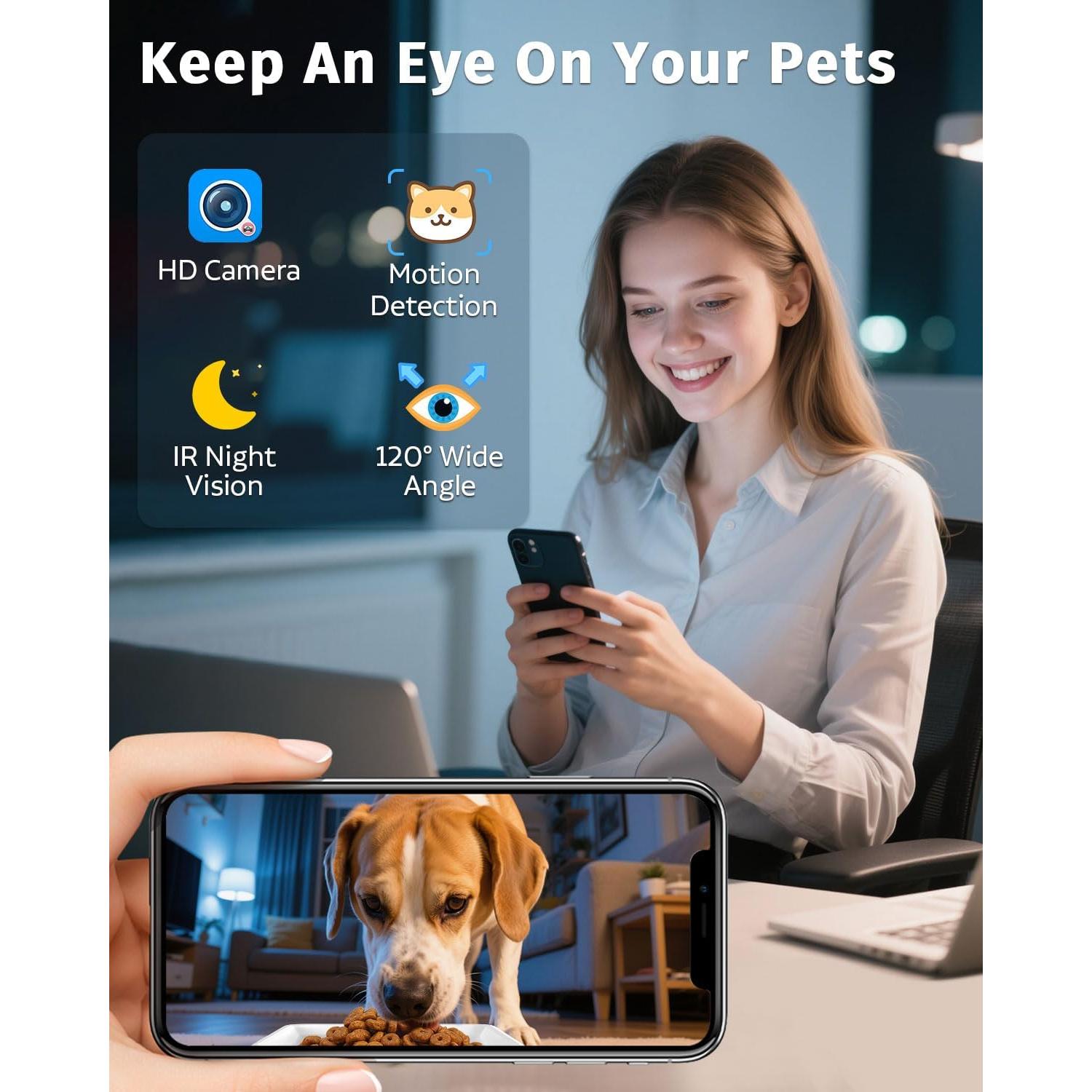 Comedero Automático Yakry 12L para Perros Grandes con Cámara HD