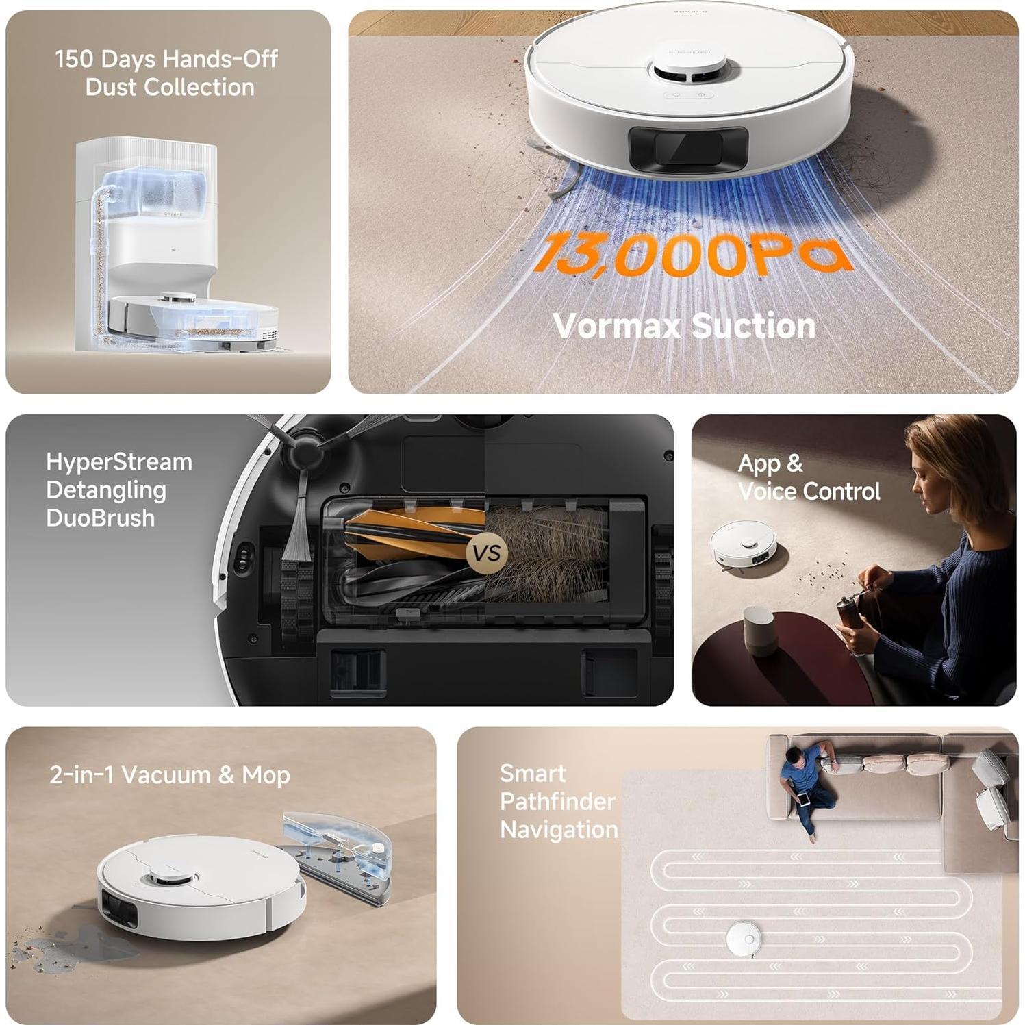 Aspiradora Robot DREAME D20 Plus con Auto-Vaciado 5L
