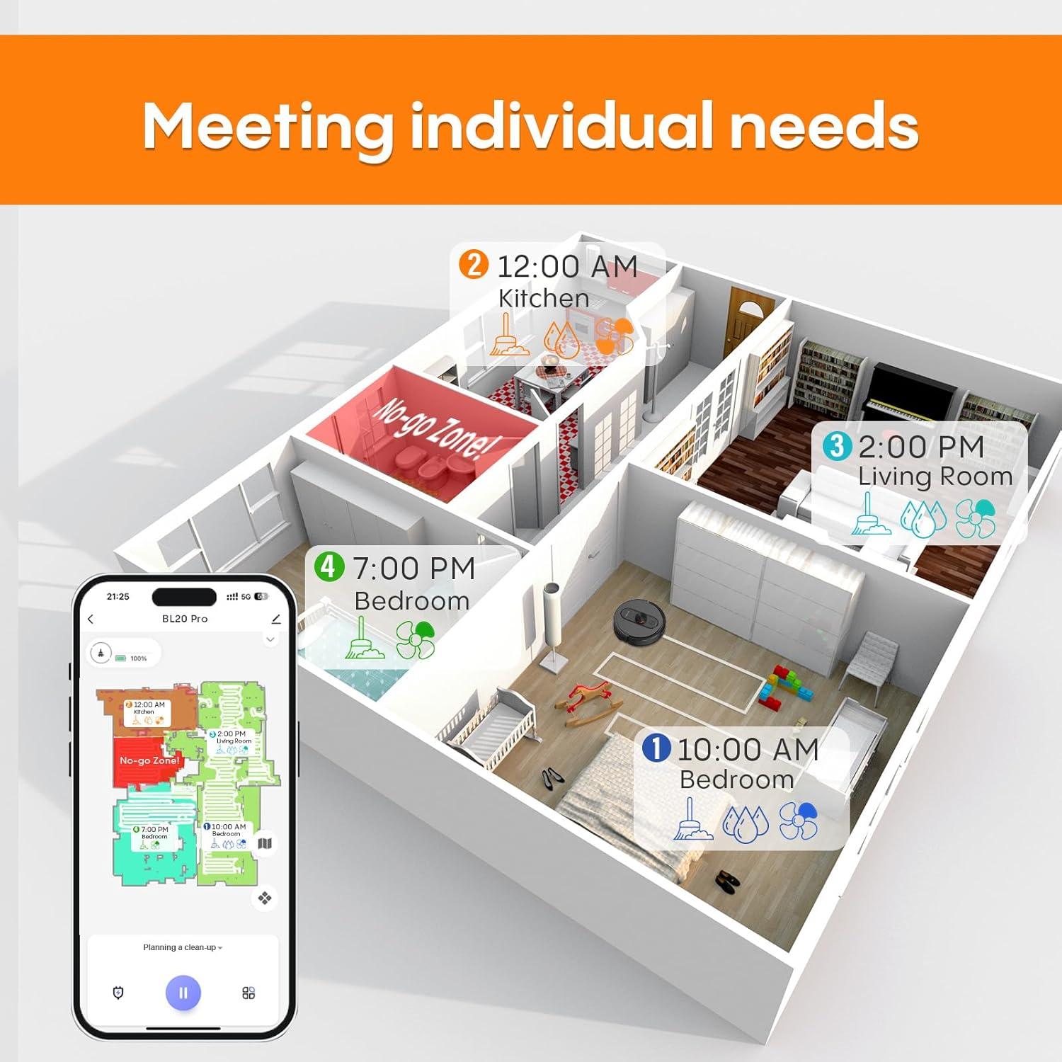 Robot Aspirador Eitton BL20 Pro con Auto-Vaciado 5000Pa