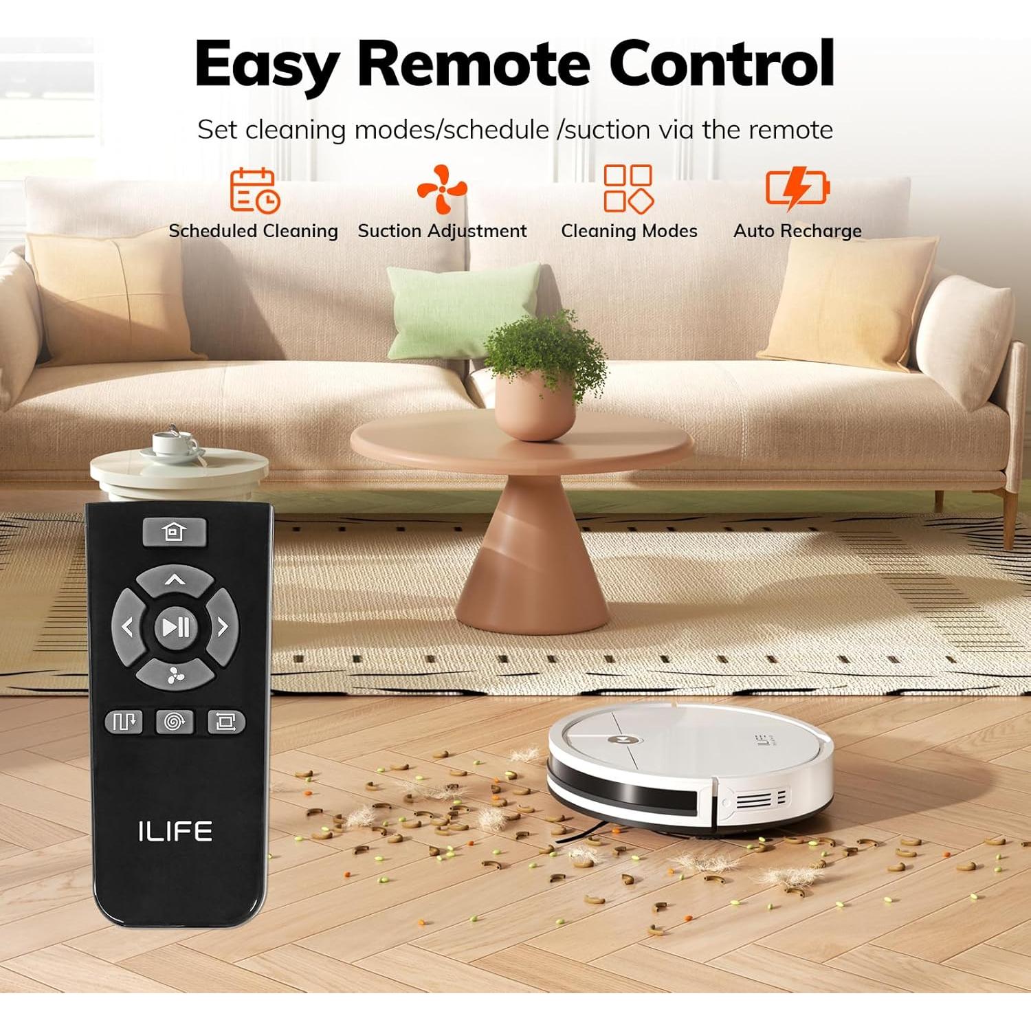 Aspiradora Robot ILIFE V2 Blanca, Carga Automática, 120 Minutos