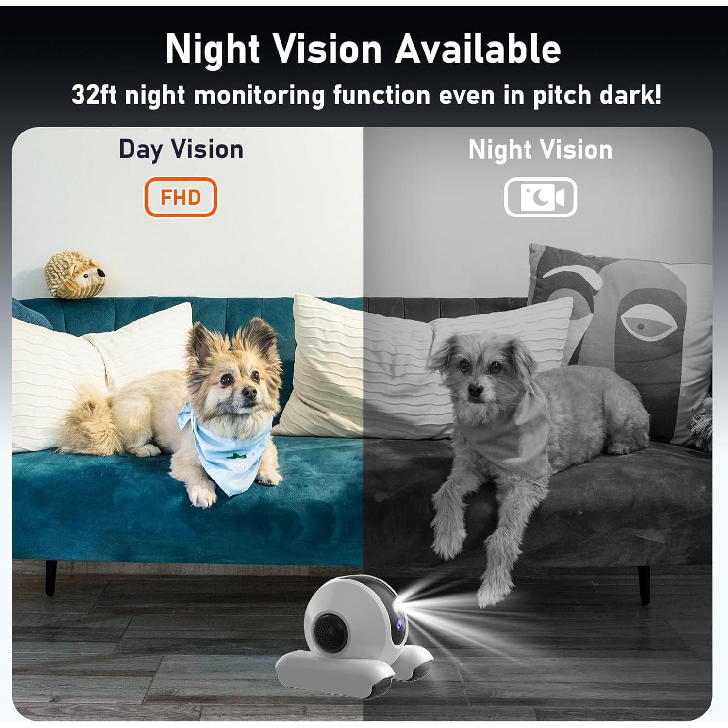 Cámara para Mascotas Mity Rain 1080P con Visión Nocturna