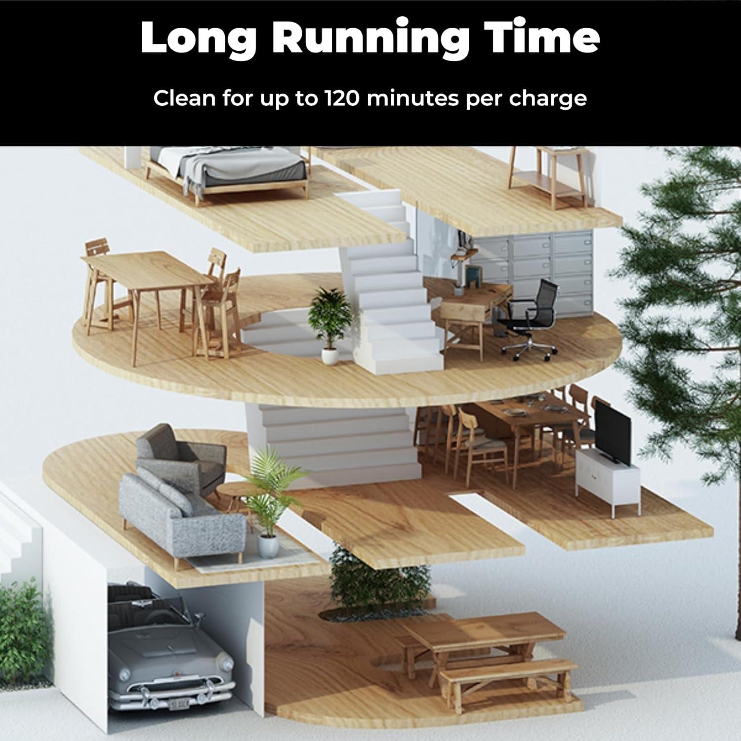 Aspiradora Robot Thamtu G-Max Inteligente WiFi 120min Pelo Mascotas