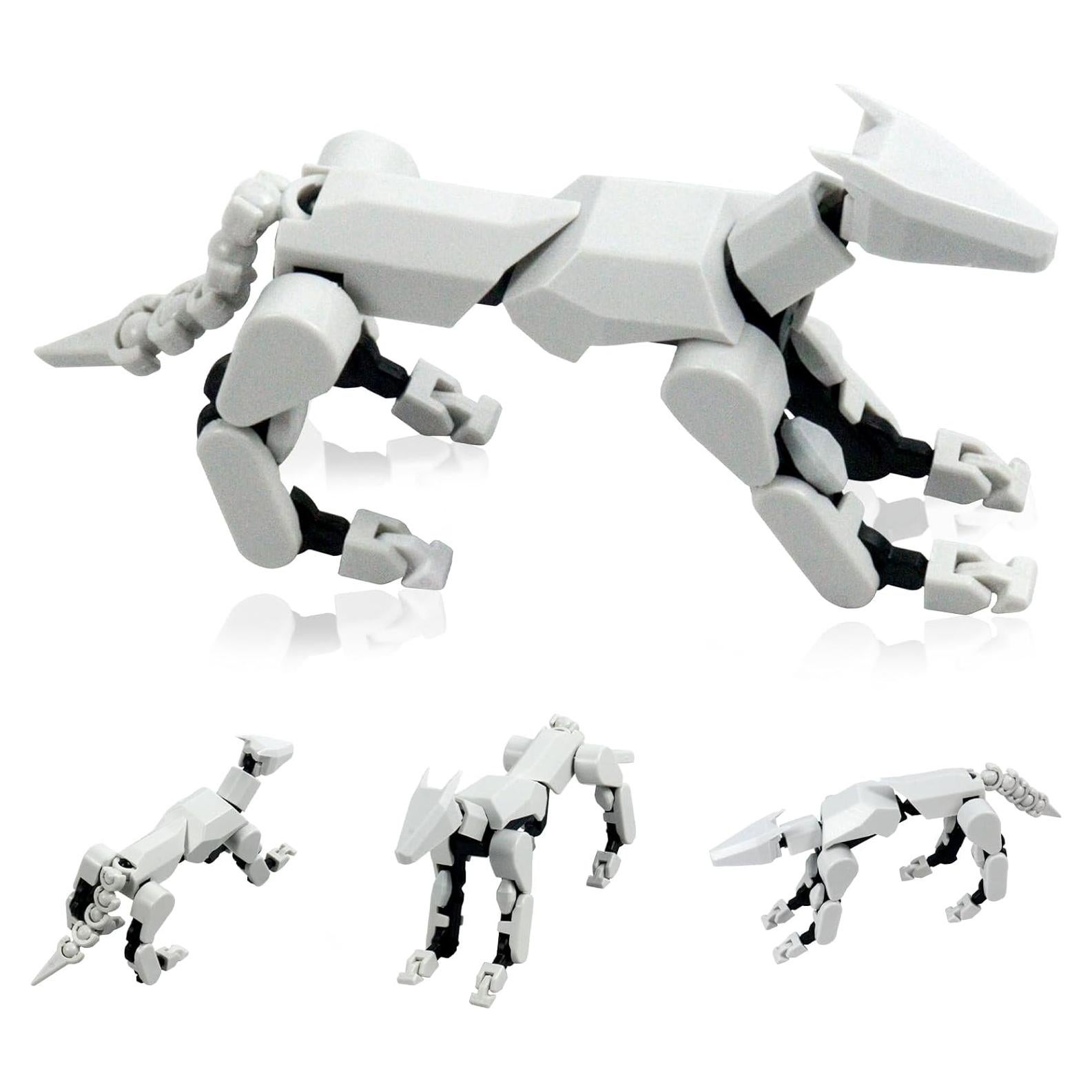 Conjunto de Figuras de Acción Titan13 Perro Robot 3D Blanco