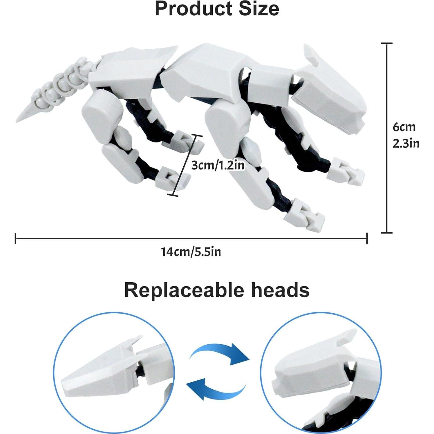 Conjunto de Figuras de Acción Titan13 Perro Robot 3D Blanco