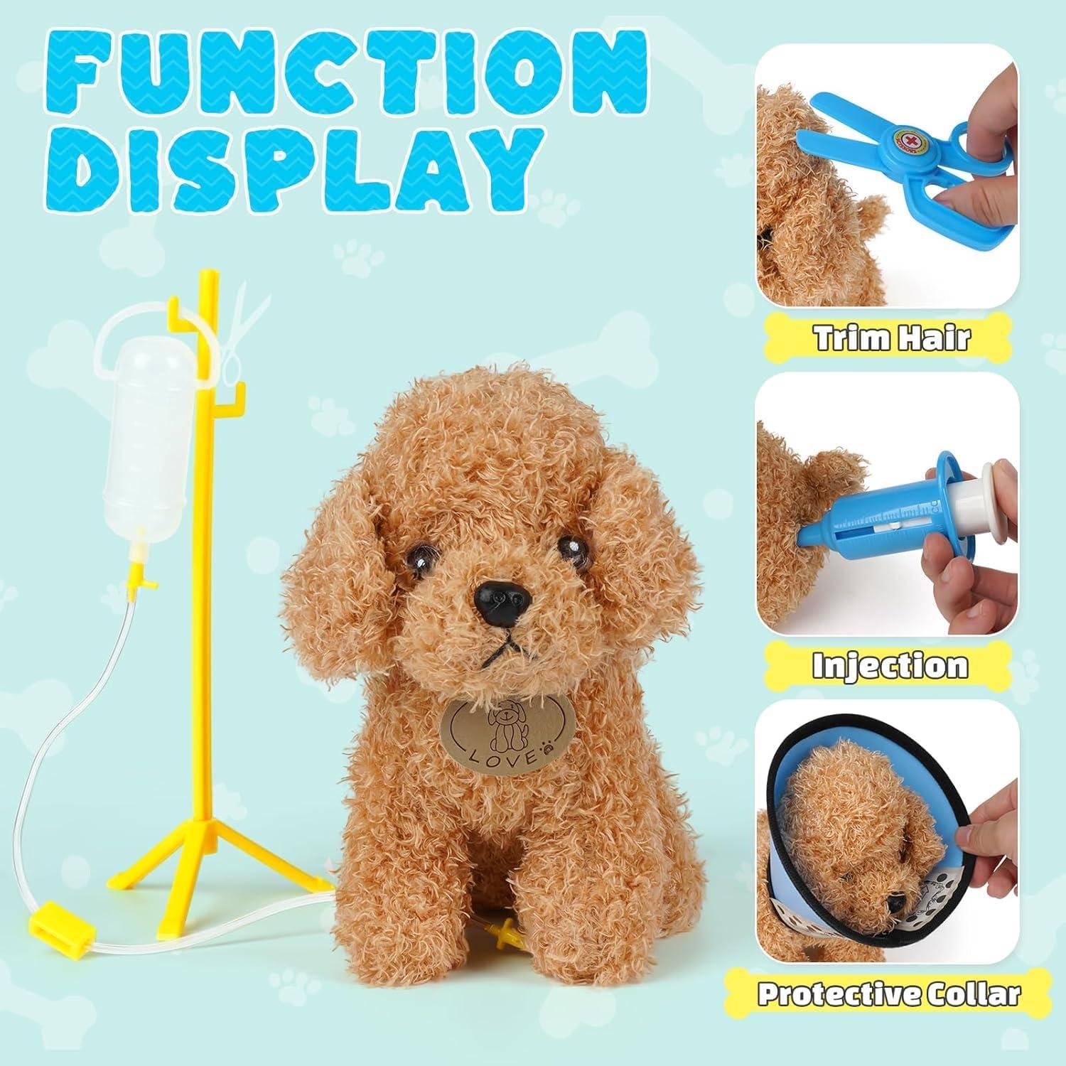 Juego de Doctor Veterinario Sanlebi 25 Piezas con Perro de Peluche
