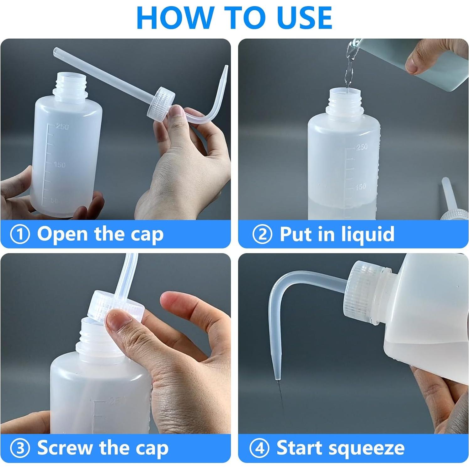 Paquete de 2 Botellas de Lavado DTDNZKN 250ml Boca Estrecha