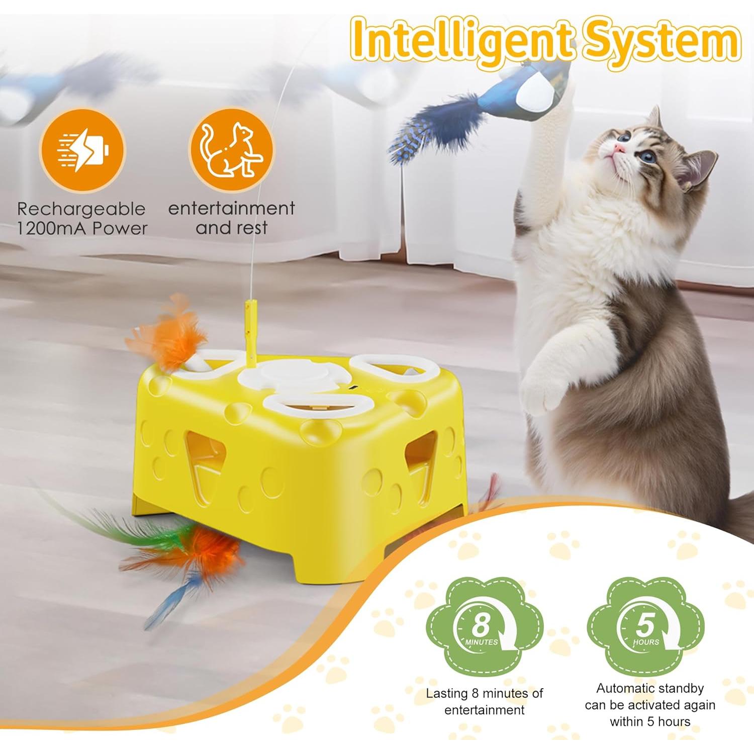 Juguete Interactivo para Gatos PANRIO 3-en-1 Recargable USB