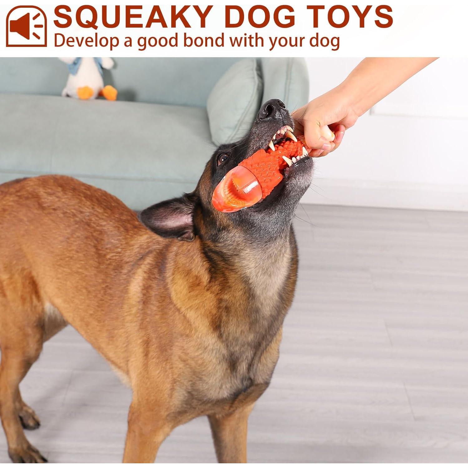 Juguete Indestructible para Perros Ujar - Tiburón Naranja 20cm