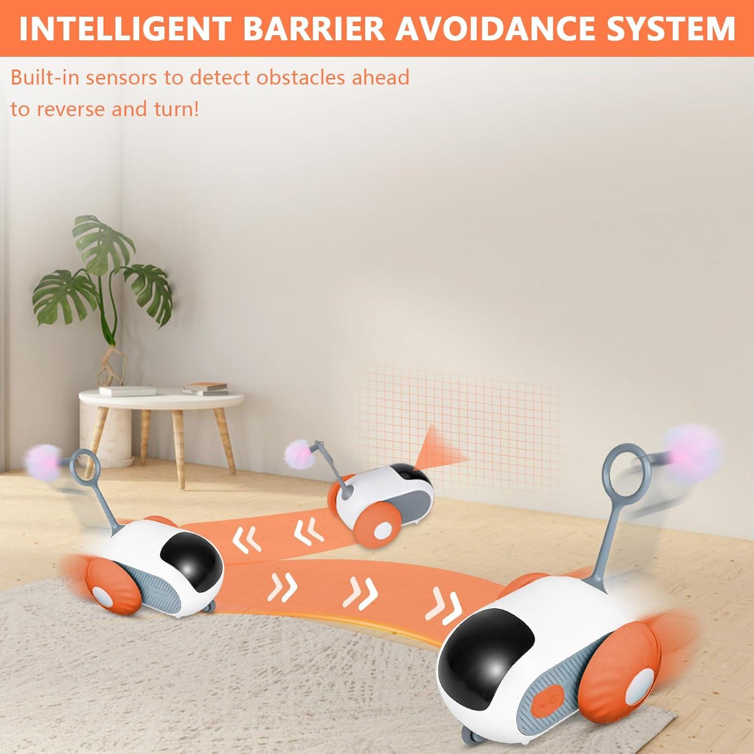 Coche de Juguete Eléctrico para Gatos Teazys Turbo Tail 2.0 Naranja