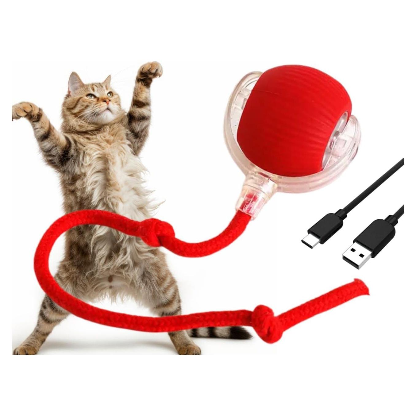 Juguete Interactivo para Gatos Bola Automática LED Rojo
