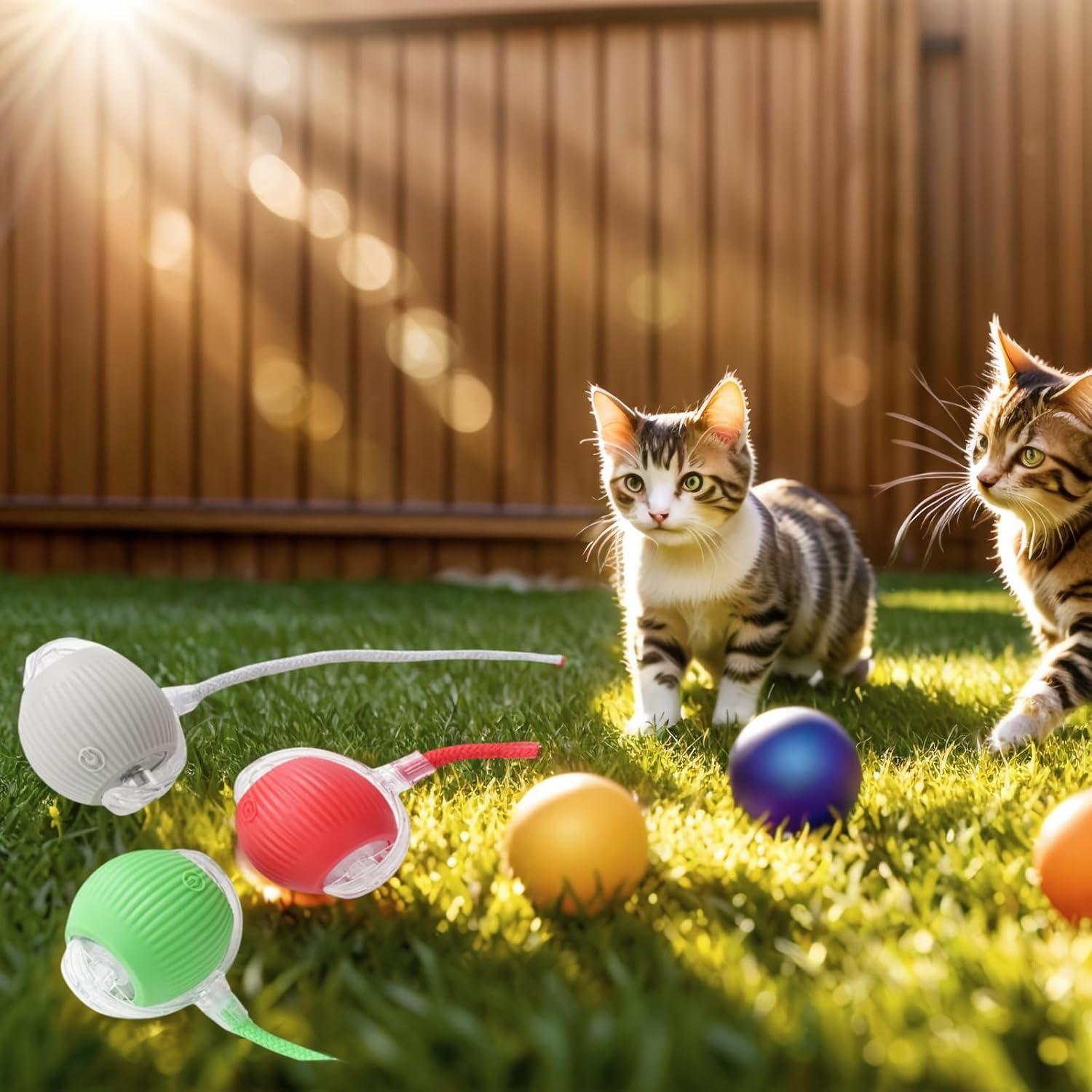 Juguete Eléctrico para Gatos WZADXMC - Bola Interactiva Verde