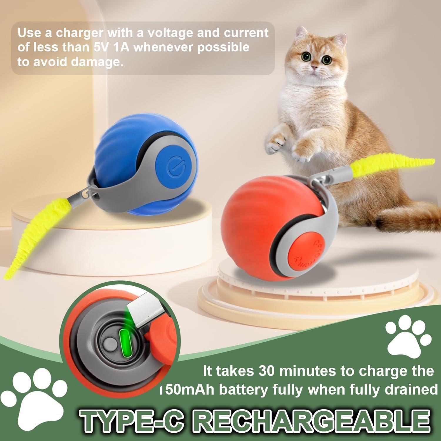 Juguete Interactivo para Gatos Speedy Cat Tail 2.0 - Bola Recargable USB