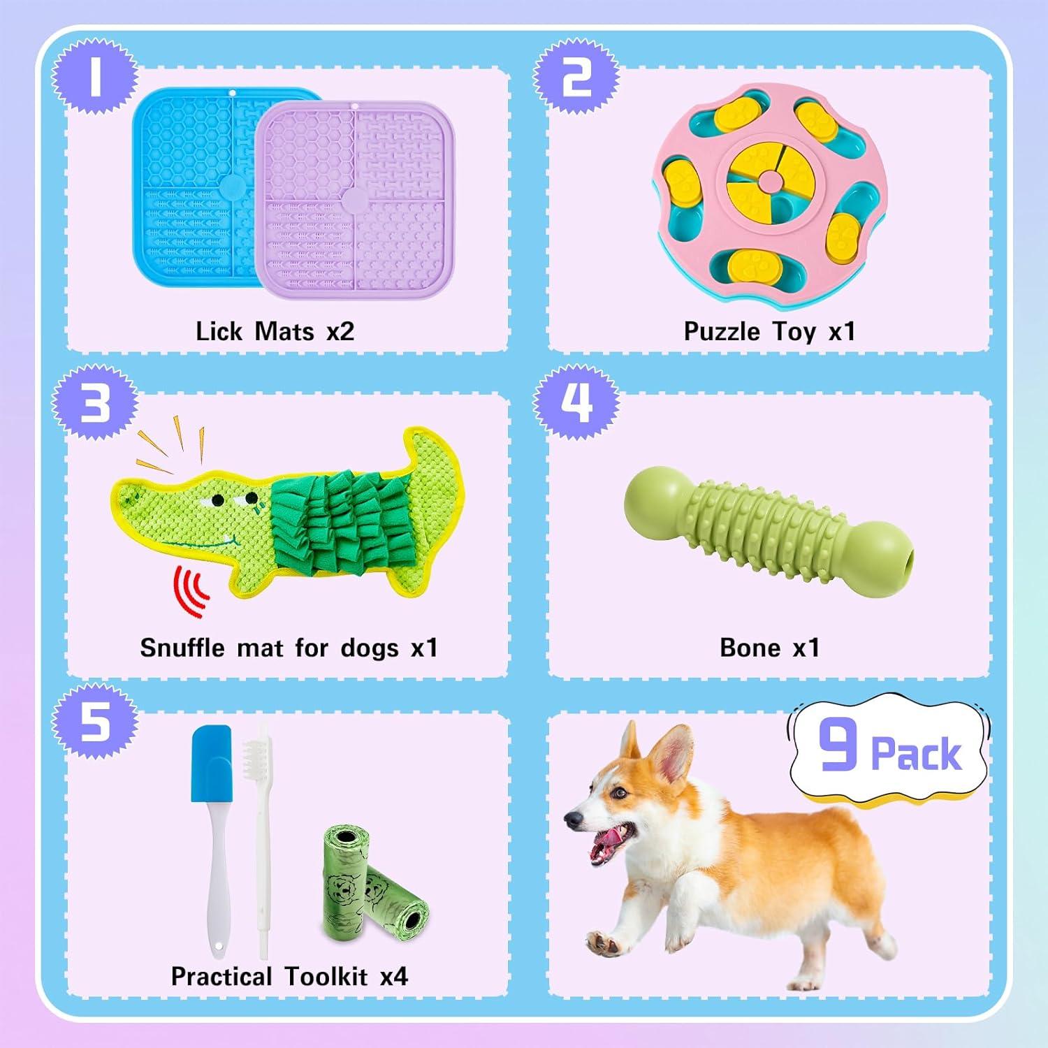 Juego de Rompecabezas Interactivo para Perros MRSOHRET 9 Piezas