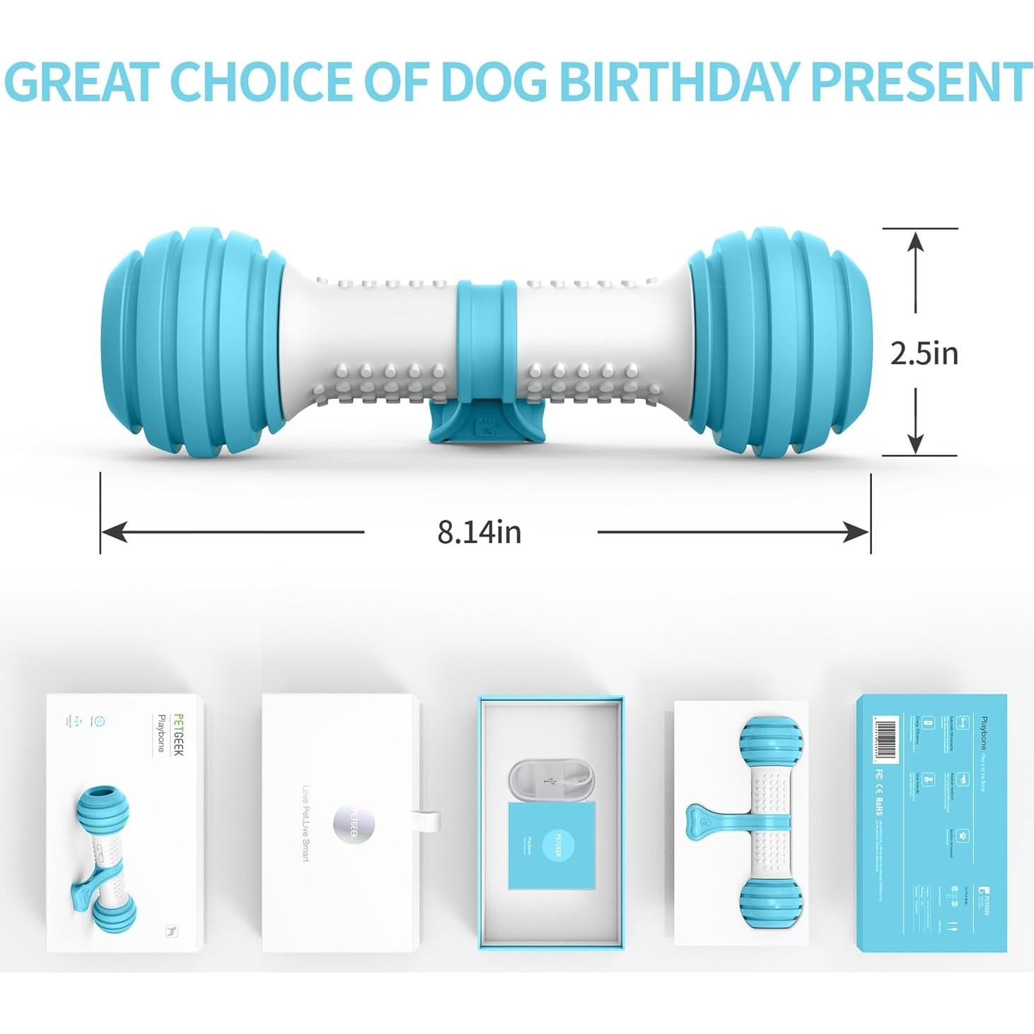 Juguete Interactivo para Perros PETGEEK Hueso Recargable USB