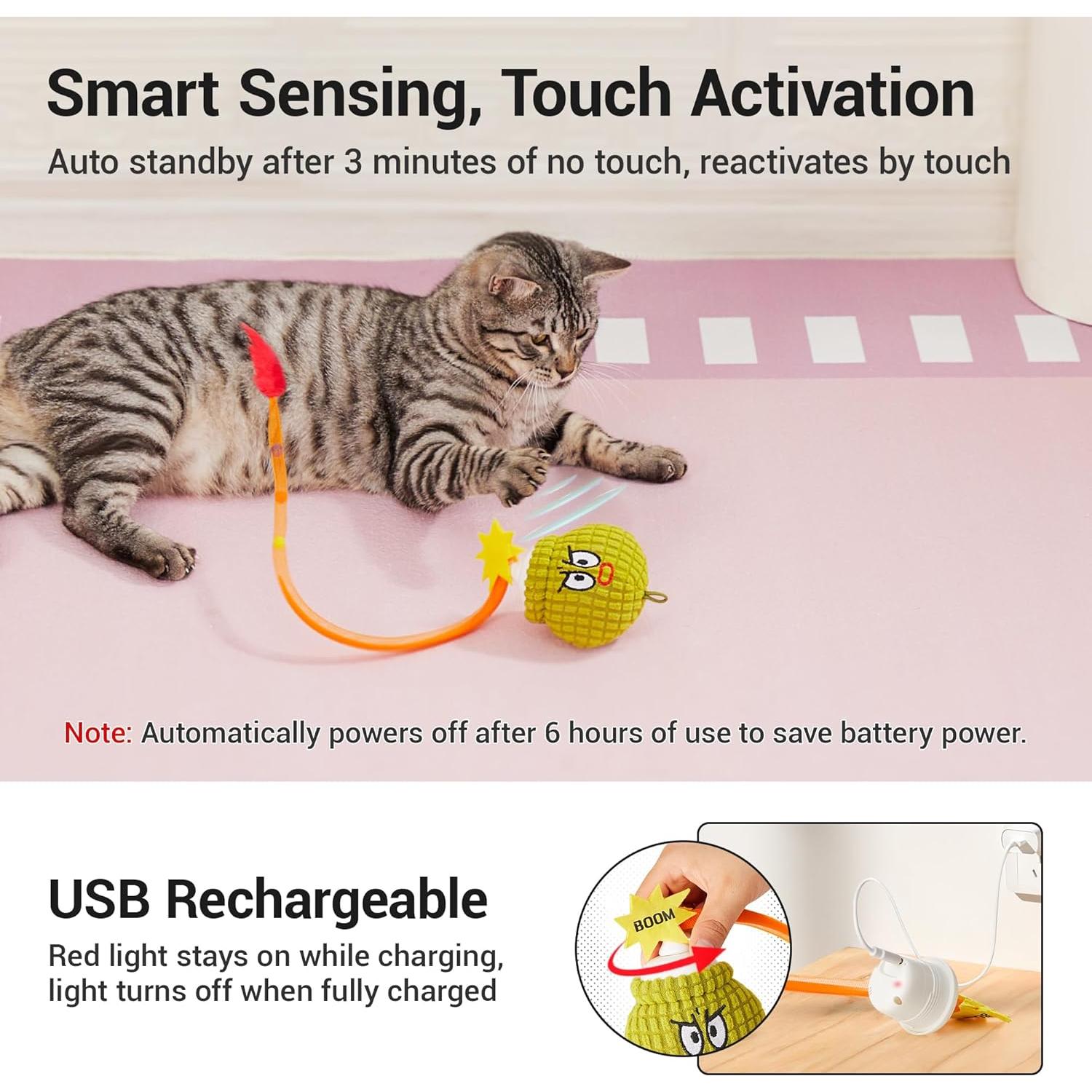 Juguete Interactivo para Gatos Potaroma con Sensor de Movimiento