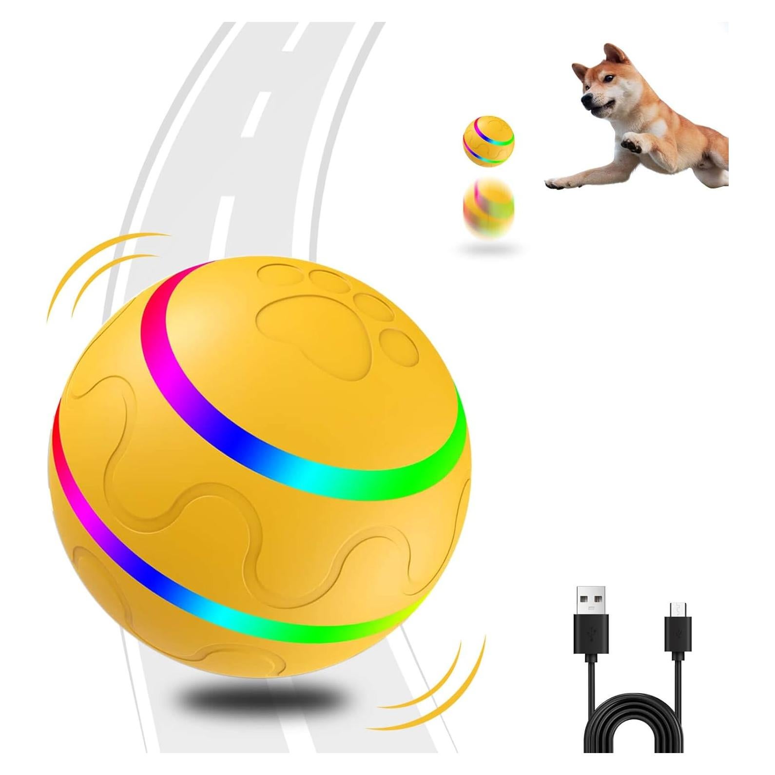 Juguete Interactivo para Perros HANIPUPPY Pelota Automática Amarilla