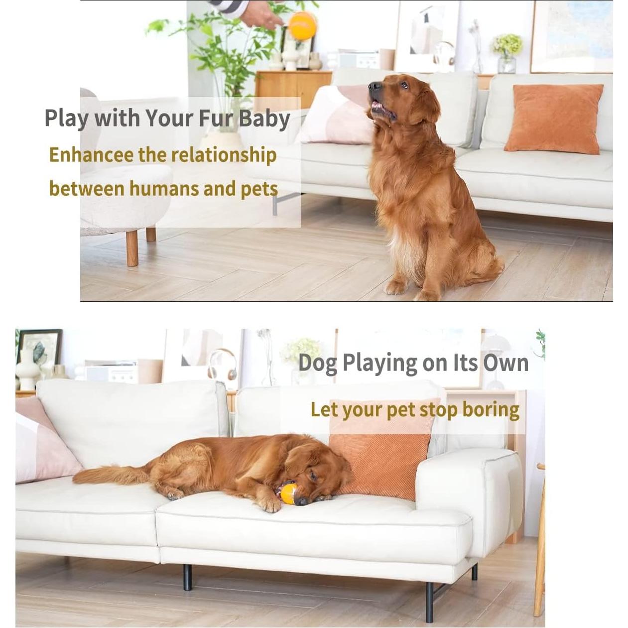 Juguete Interactivo para Perros HANIPUPPY Pelota Automática Amarilla