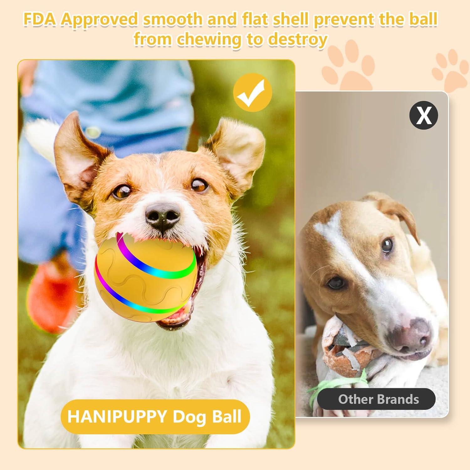 Juguete Interactivo para Perros HANIPUPPY Pelota Automática Amarilla