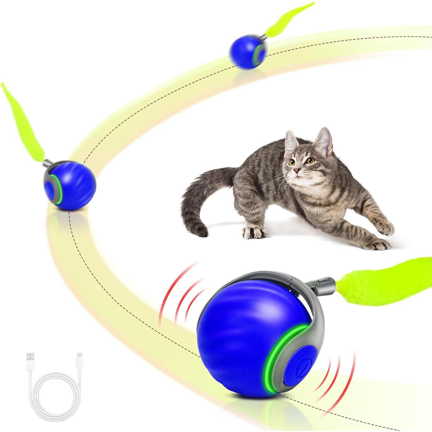 Juguete Interactivo para Gatos QKOQKO Speedy Tail 2.0 Azul