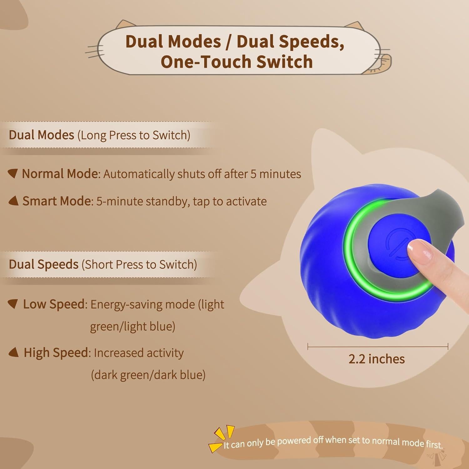 Juguete Interactivo para Gatos QKOQKO Speedy Tail 2.0 Azul