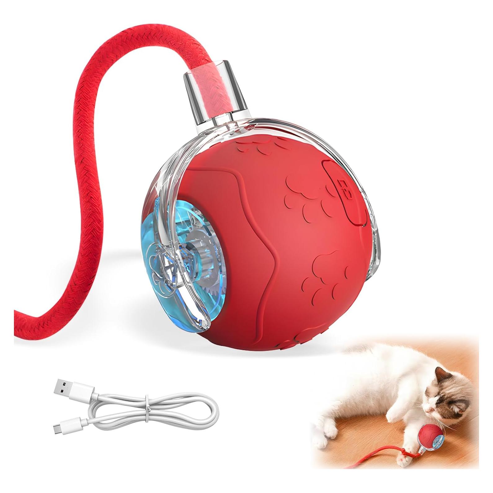 Bola Interactiva para Gatos SHANGFEI, Automática, Roja