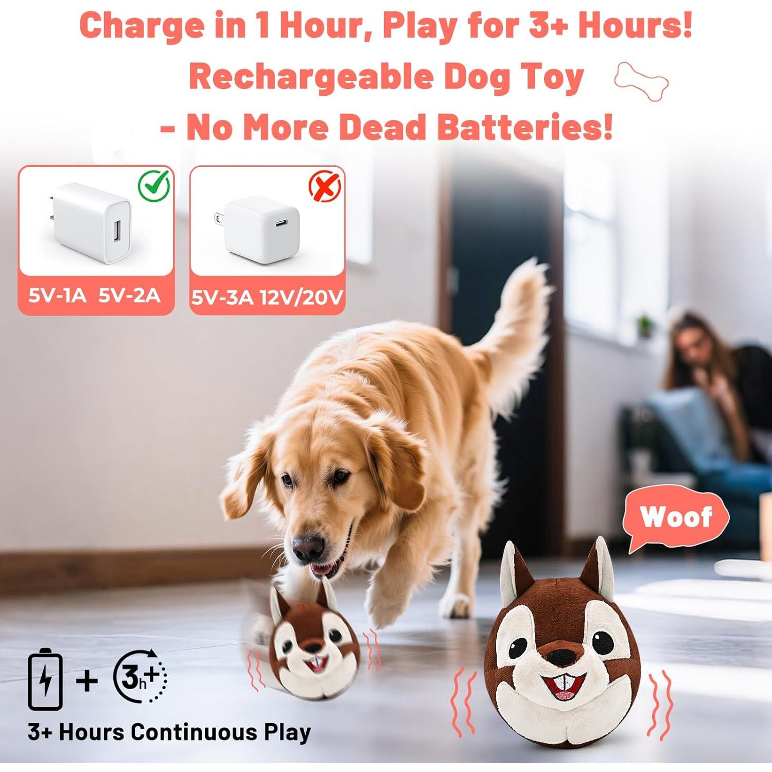 Juguete Interactivo para Perros VYsTN - Ardilla Hablante Recargable