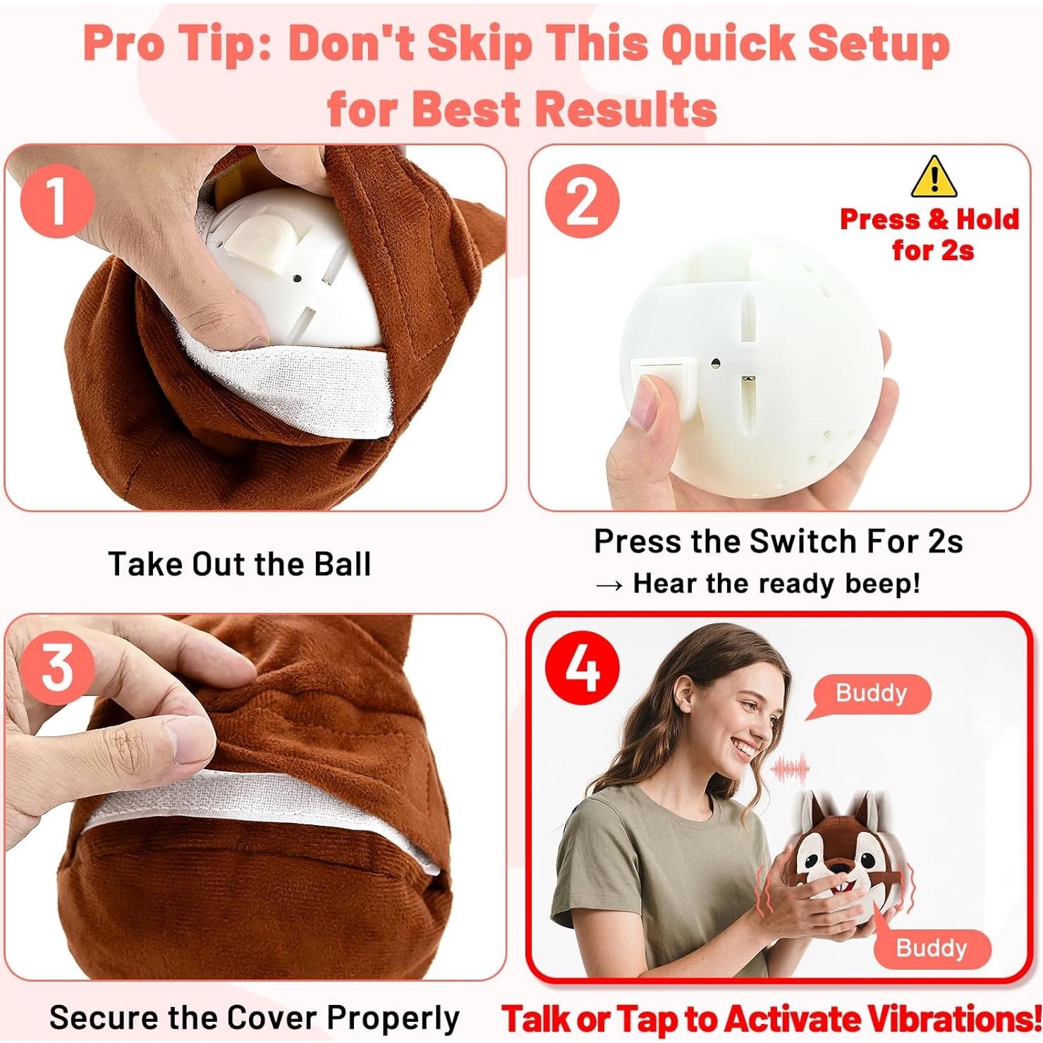 Juguete Interactivo para Perros VYsTN - Ardilla Hablante Recargable