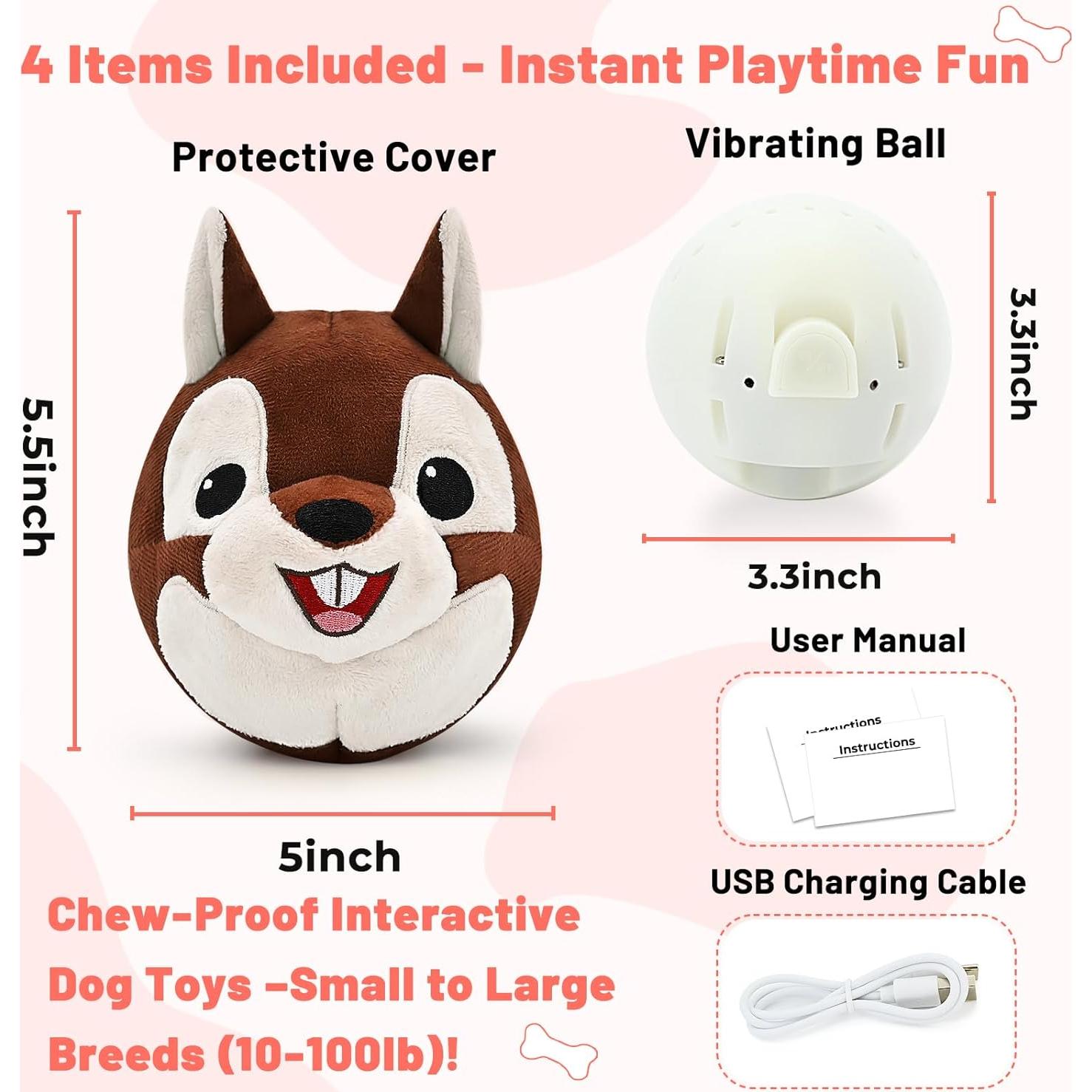 Juguete Interactivo para Perros VYsTN - Ardilla Hablante Recargable