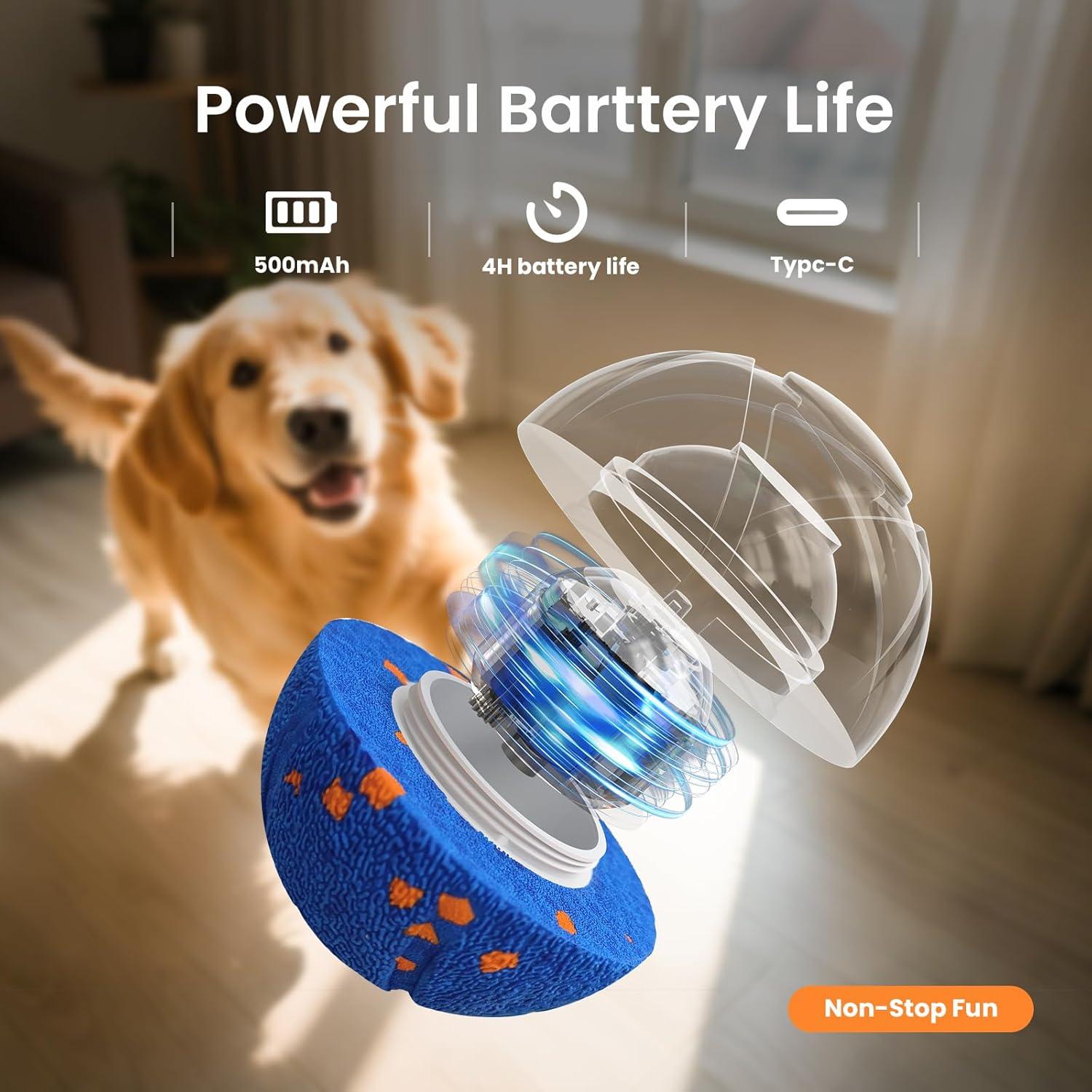 Pelota Interactiva para Perros Ollapet - 3 Modos, IPX7, 8.13 cm