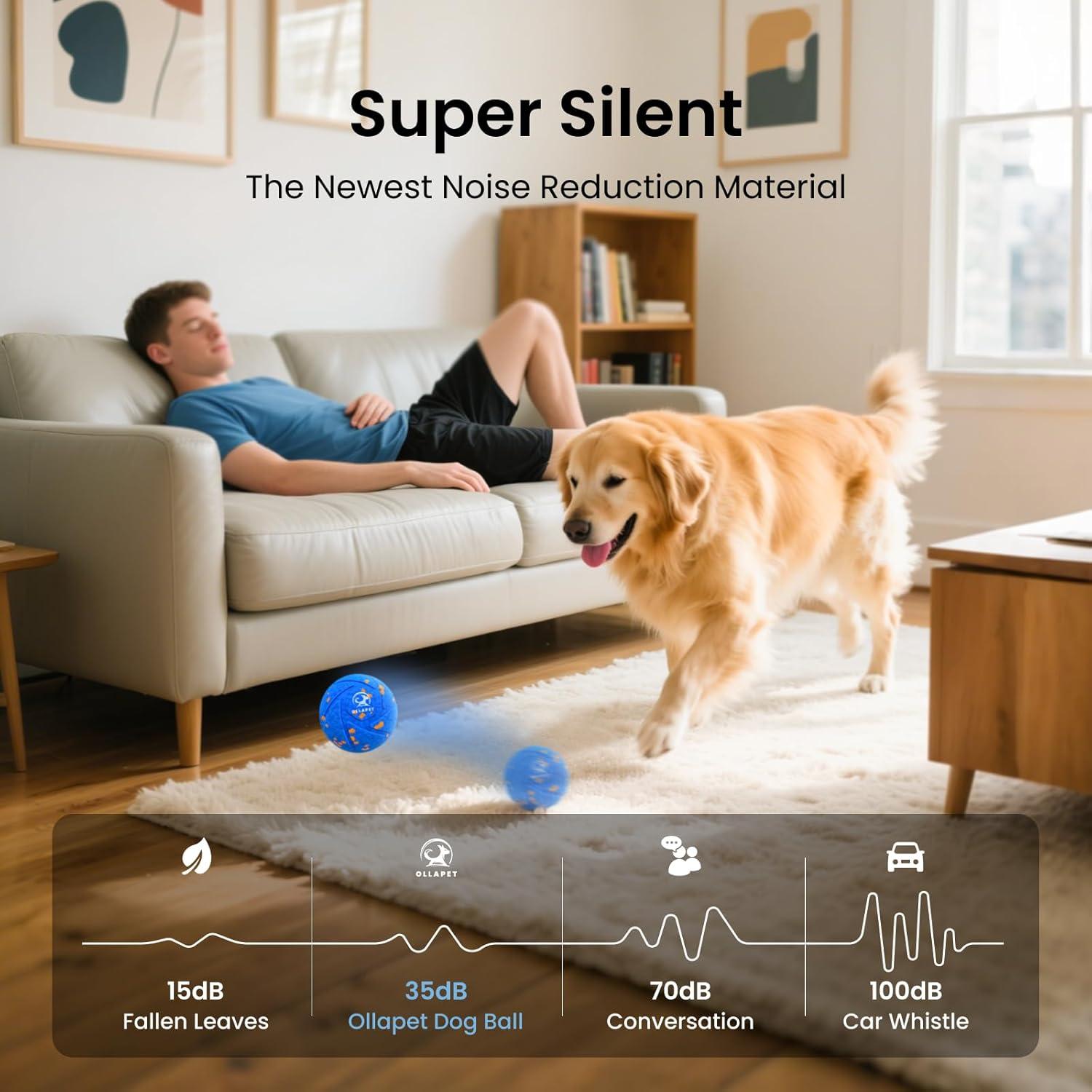 Pelota Interactiva para Perros Ollapet - 3 Modos, IPX7, 8.13 cm