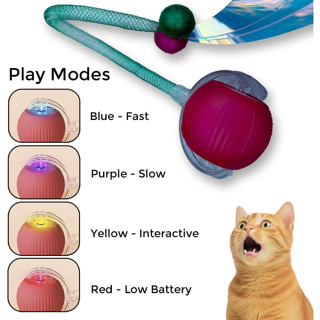 Juguete Interactivo para Gatos Umadeus - Cola de Plumas, Recargable