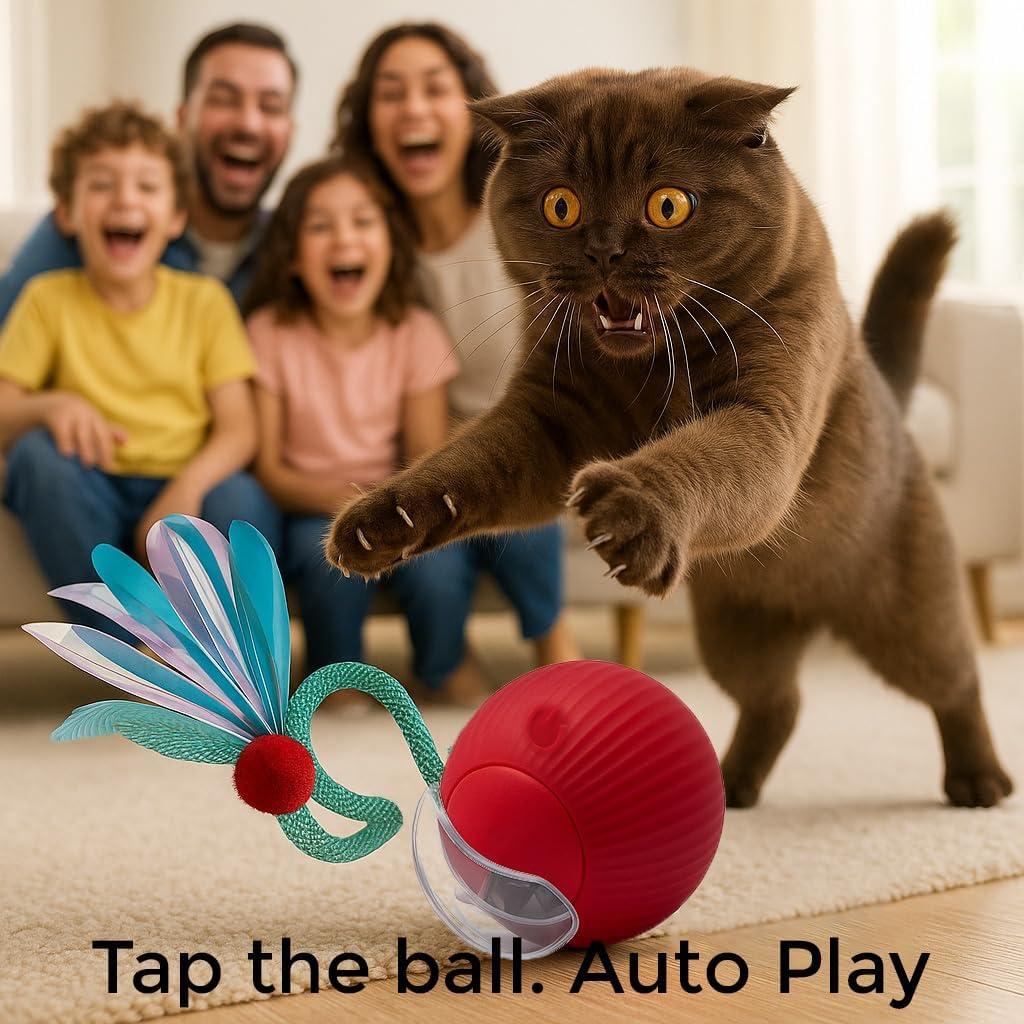 Juguete Interactivo para Gatos Umadeus - Cola de Plumas, Recargable