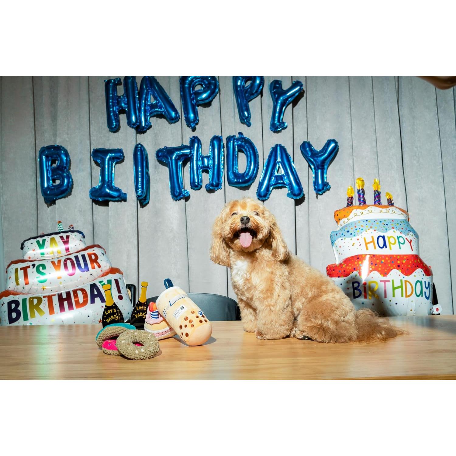 Juguete Interactivo para Perros Pawty Hueso de Cumpleaños Blanco