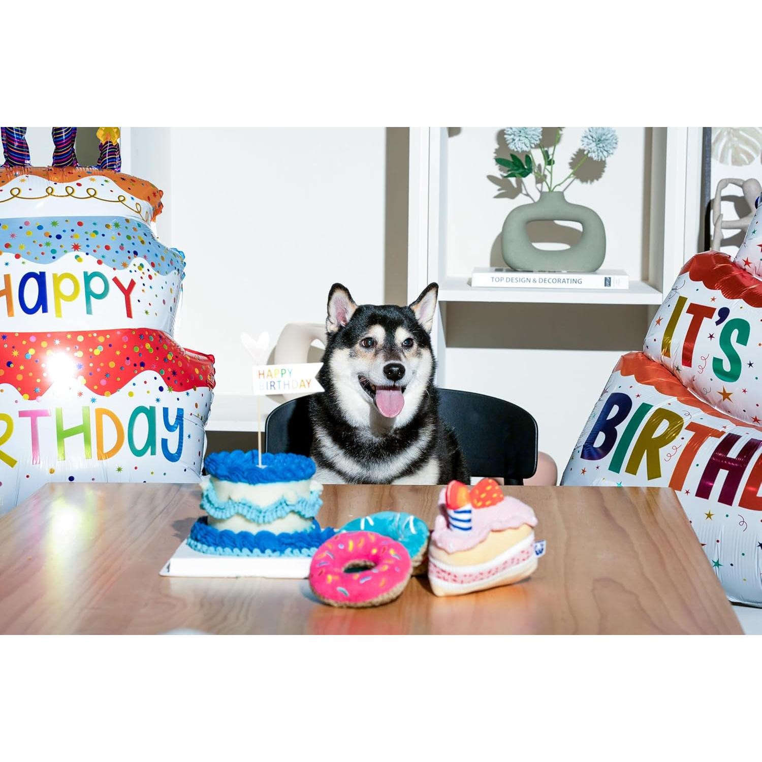 Juguete Interactivo para Perros Pawty Hueso de Cumpleaños Blanco