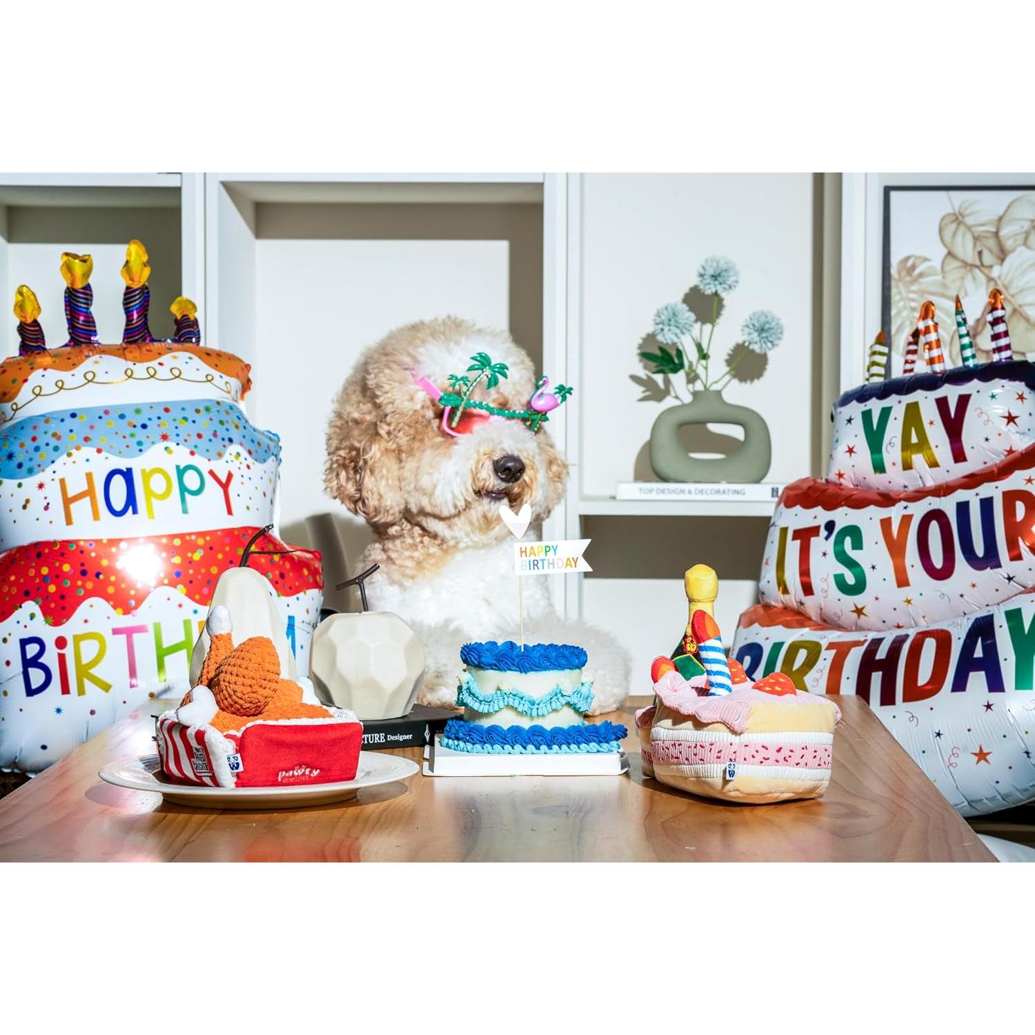 Juguete Interactivo para Perros Pawty Hueso de Cumpleaños Blanco