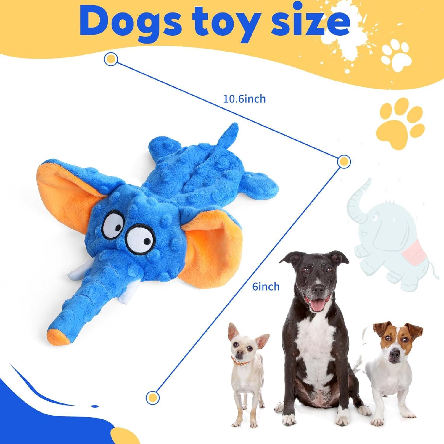 Juguete para Perros Elefante Azul Sin Relleno 30cm Yangzhou