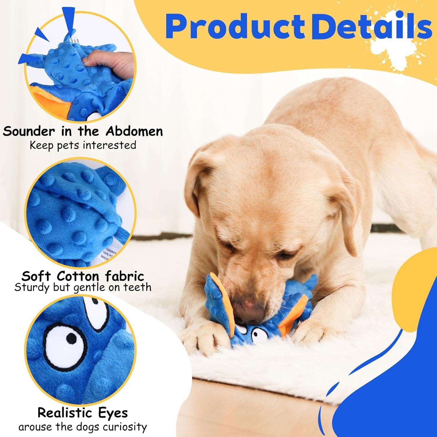 Juguete para Perros Elefante Azul Sin Relleno 30cm Yangzhou