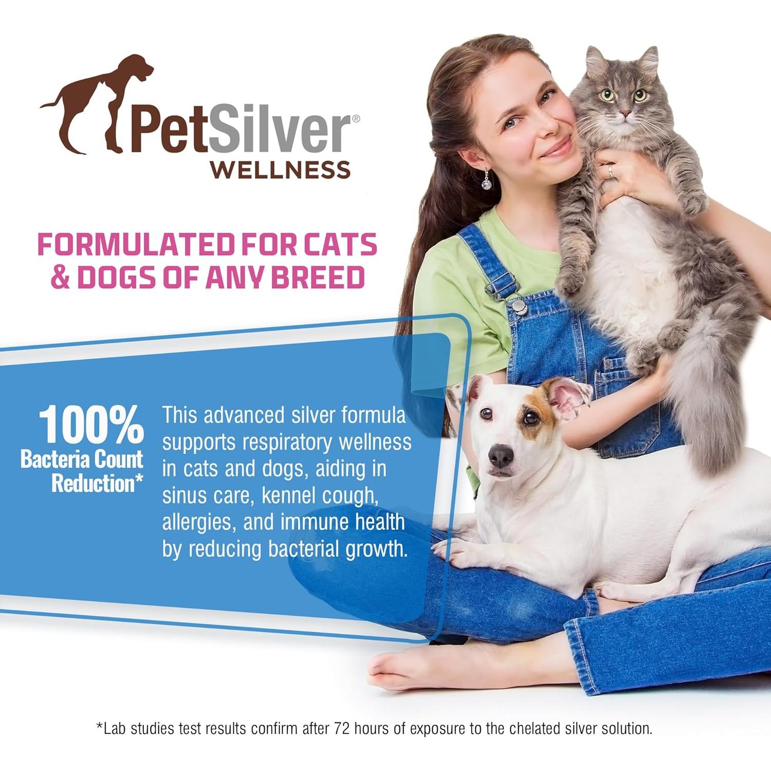 PetSilver Soporte Inmunológico 59 ml - Alivio Respiratorio para Gatos y Perros