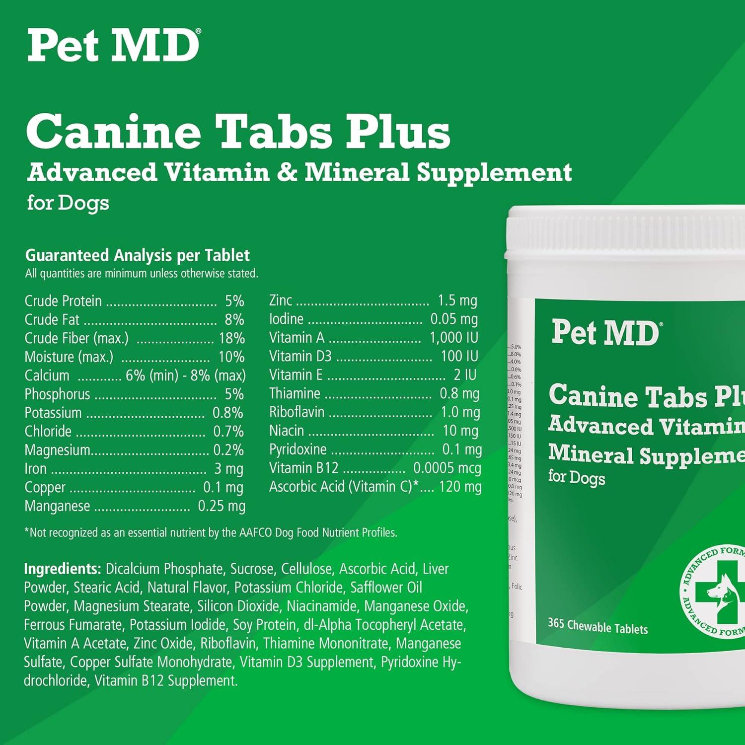 Multivitaminas para Perros Pet MD - 365 Tabletas Masticables