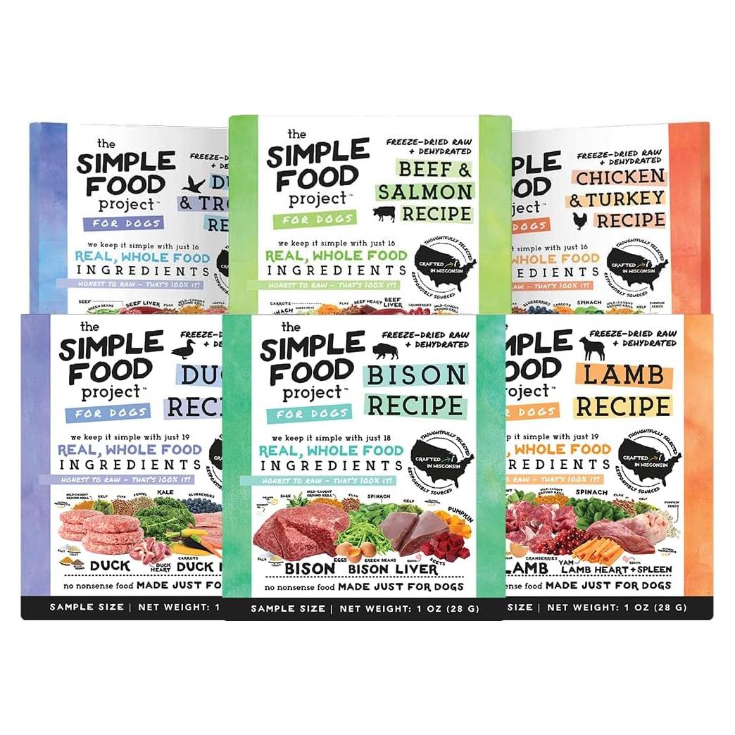 Comida Cruda Liofilizada para Perros Proyecto de Comida Simple - 6 Variedades