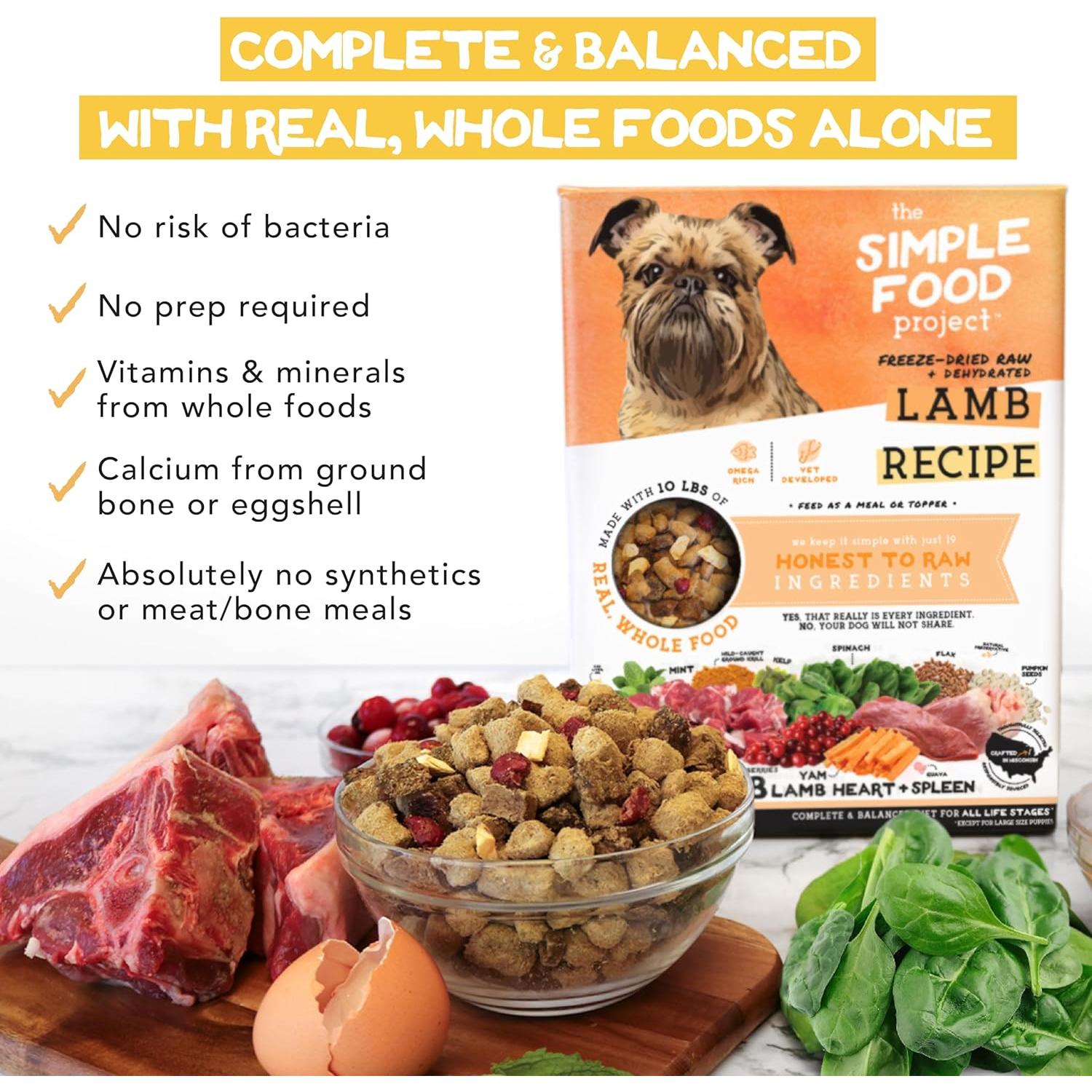 Comida Cruda Liofilizada para Perros Proyecto de Comida Simple - 6 Variedades