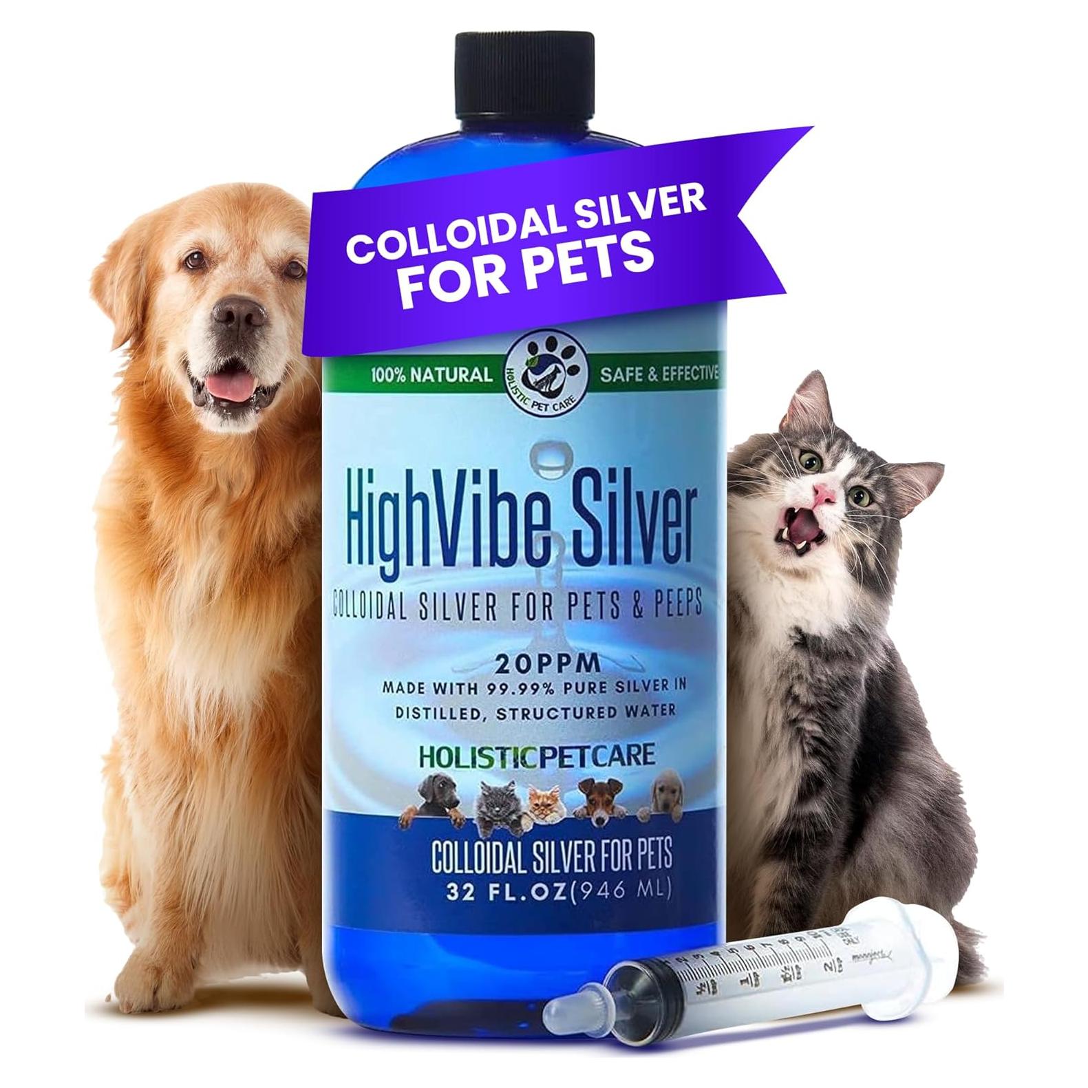 Plata Coloidal HighVibe 946 ml para Cuidado de Mascotas