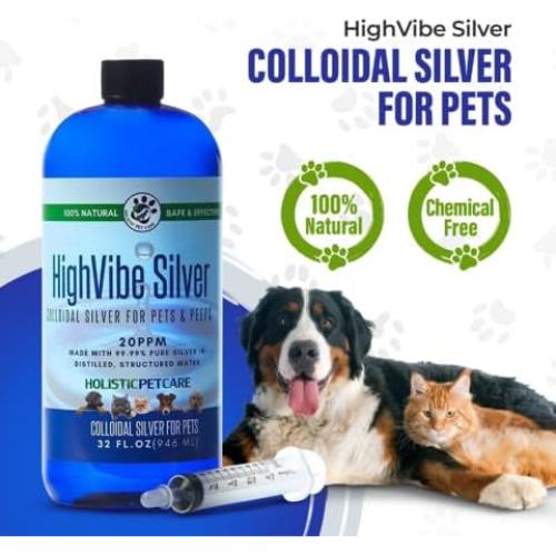 Plata Coloidal HighVibe 946 ml para Cuidado de Mascotas