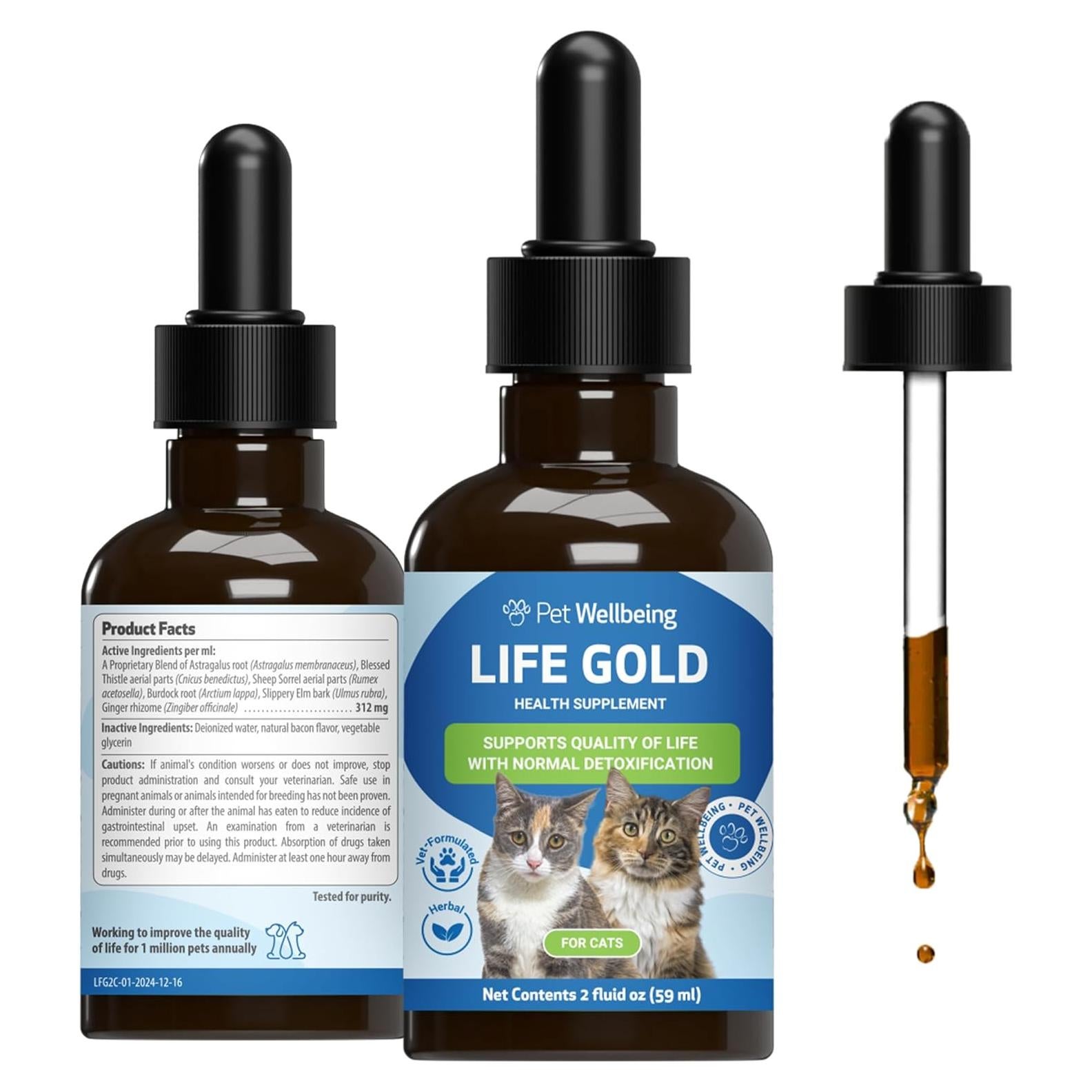 Life Gold Suplemento para Gatos - Pet Wellbeing 59 ml