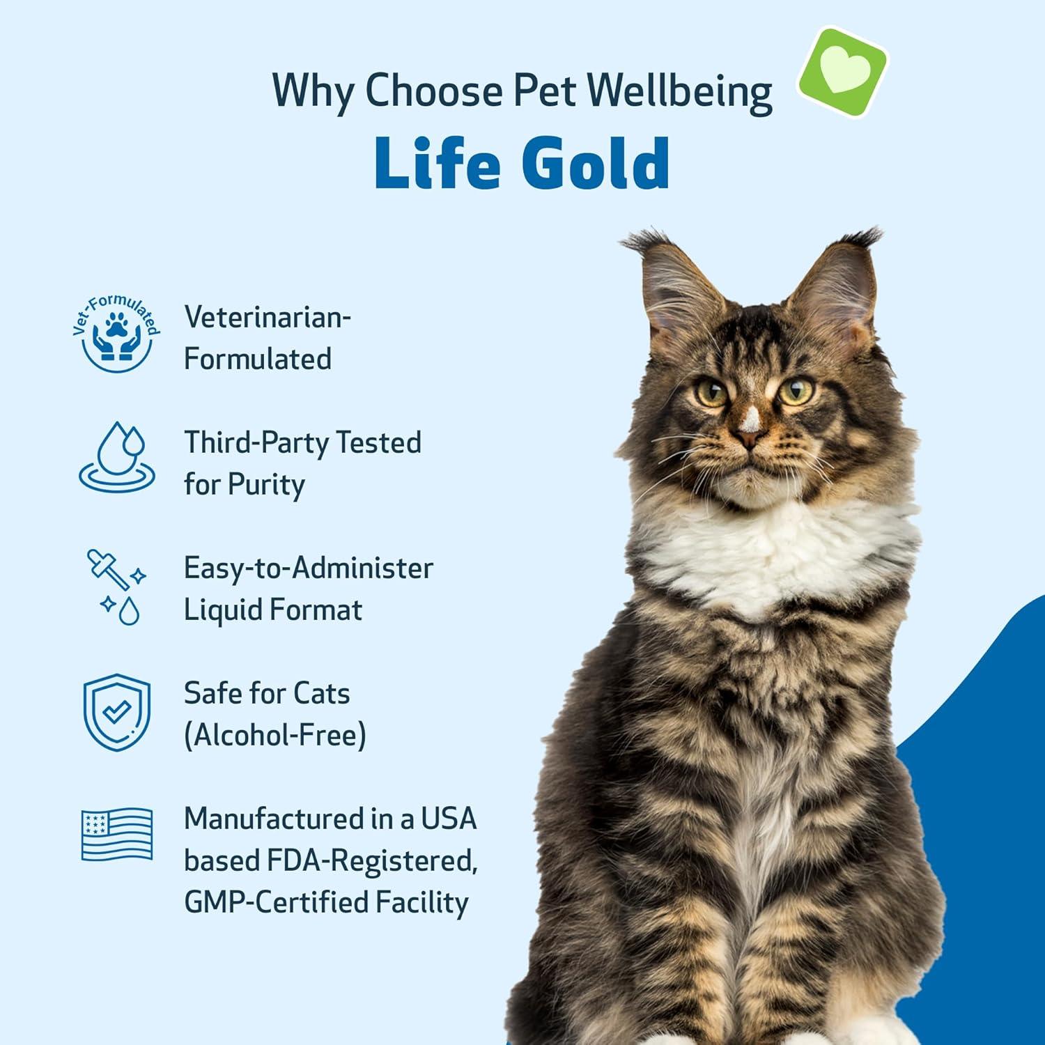 Life Gold Suplemento para Gatos - Pet Wellbeing 59 ml