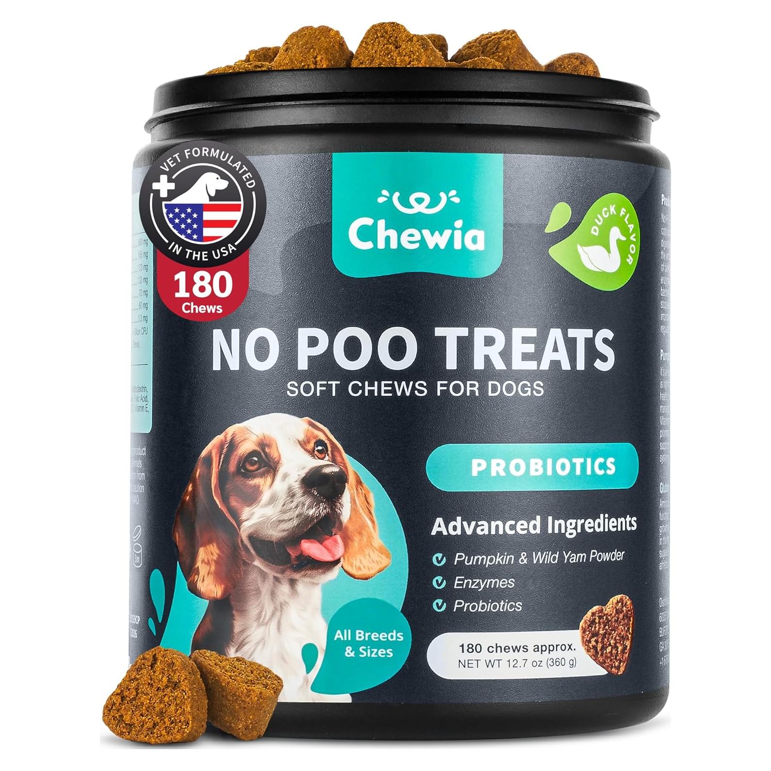 No Poo Chews Chewia - Deterrente de Heces para Perros 180 Unidades