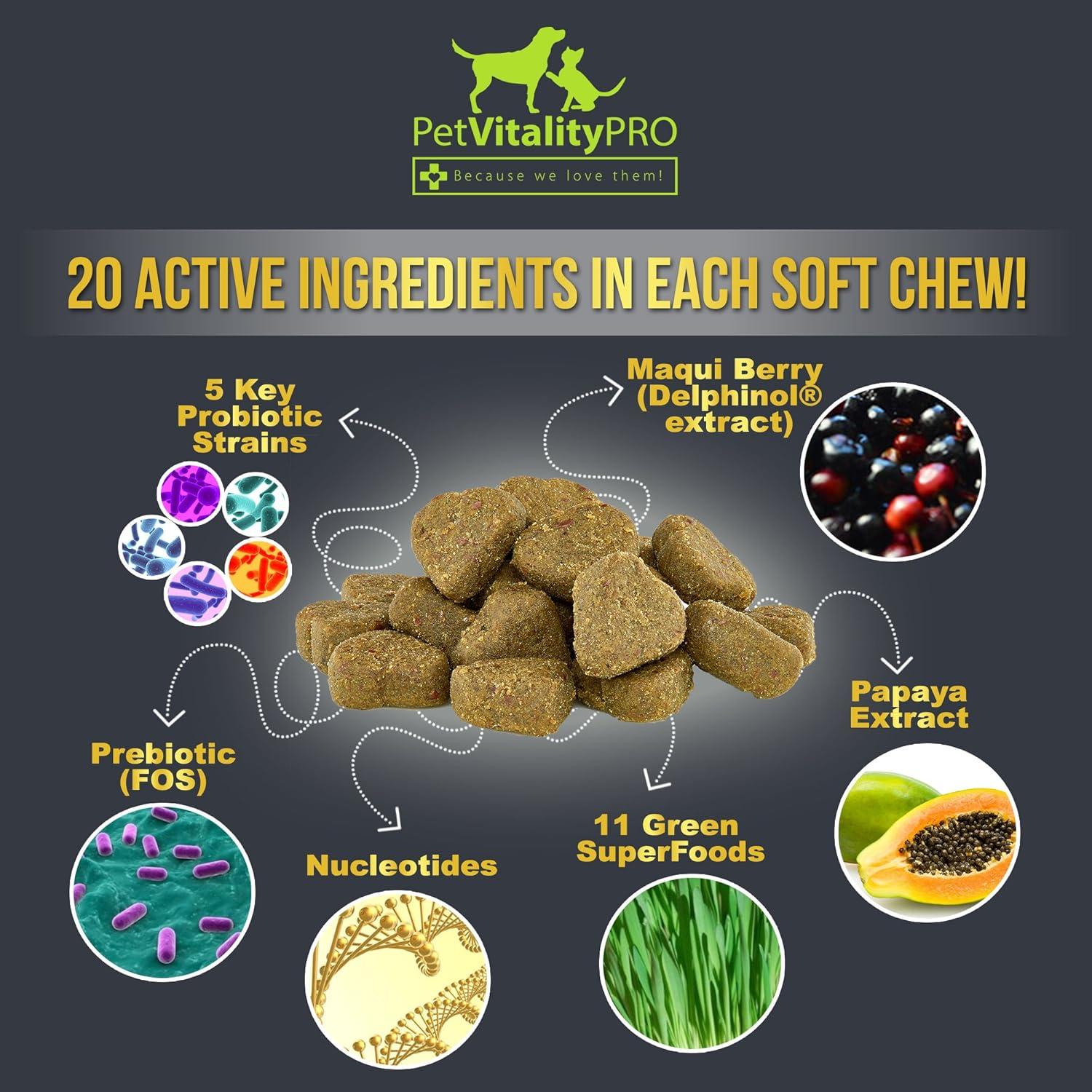 Probioticos para Perros PetVitalityPRO 60 Chews Digestivos