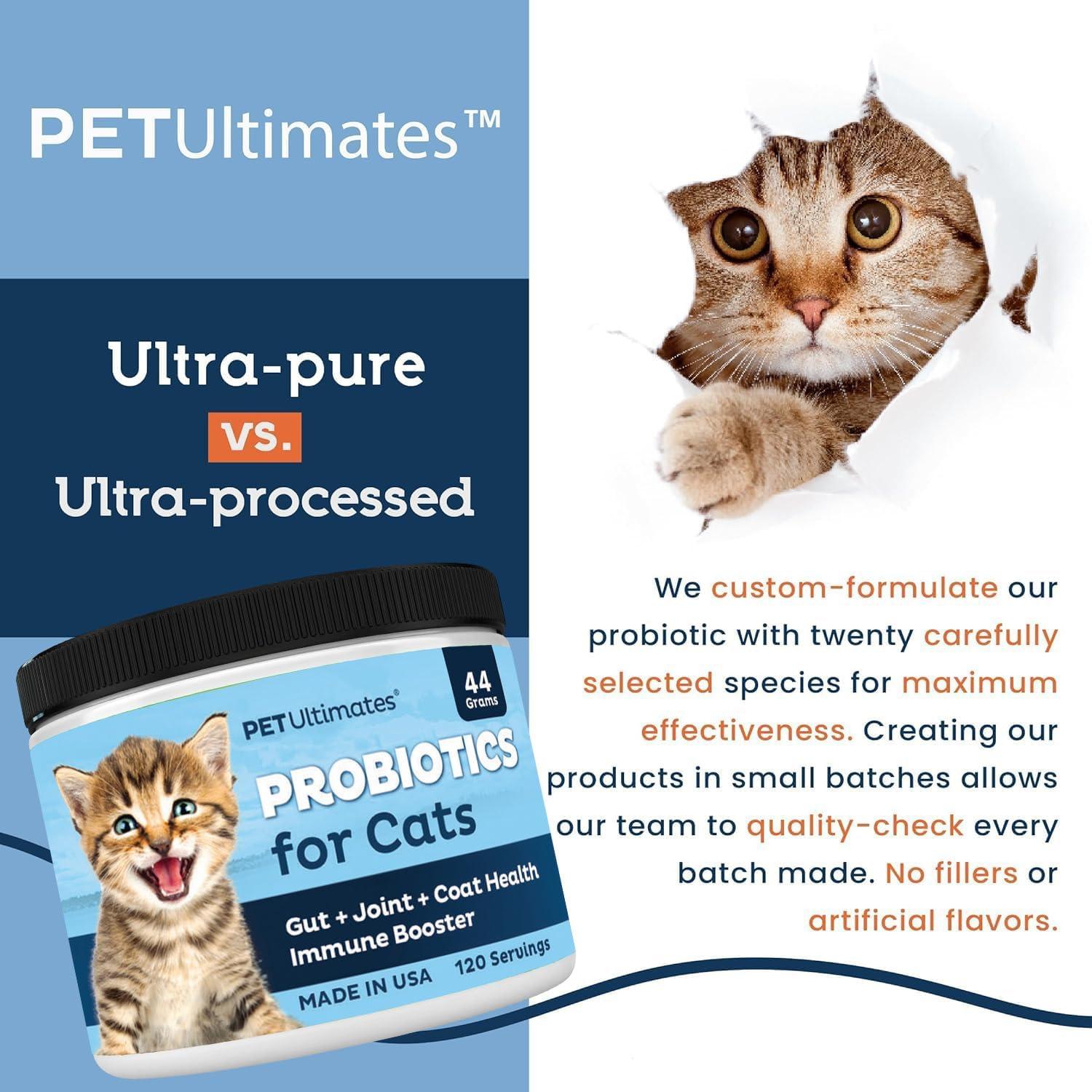 Suplemento Probiotico para Gatos Ultimates 44g - Salud Digestiva