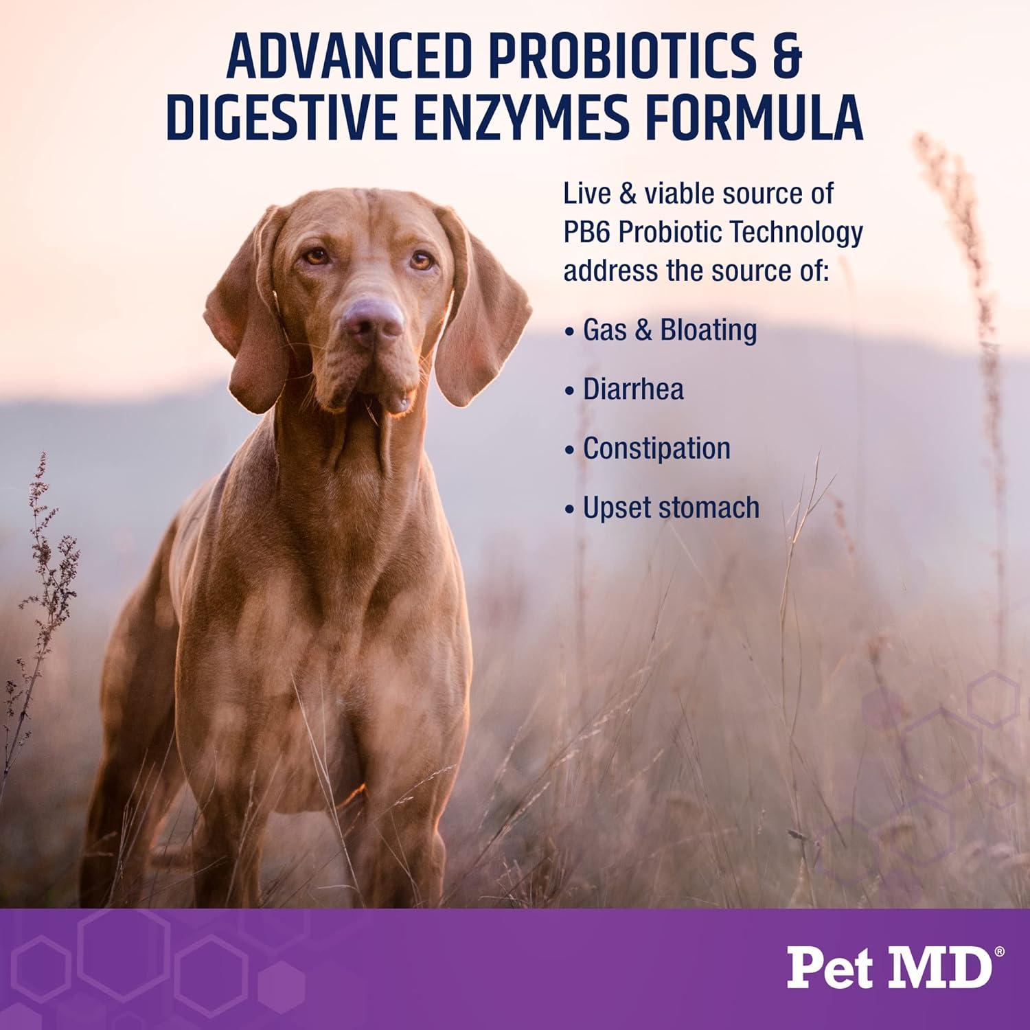 Probioticos y Enzimas Digestivas para Perros Pet MD - 60 Chews
